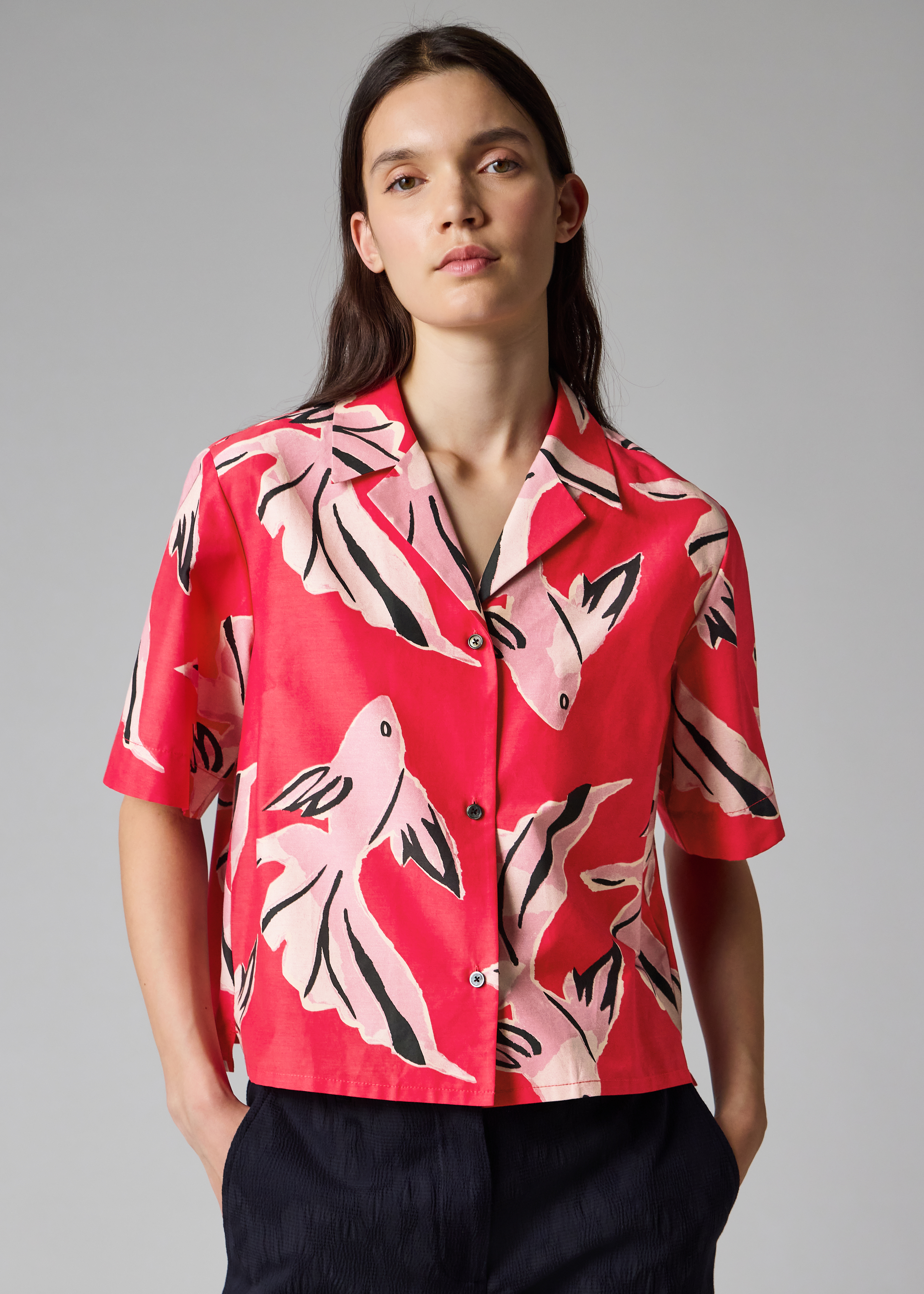 Women's Cotton-Silk 'Le Peche Fish' Shirt