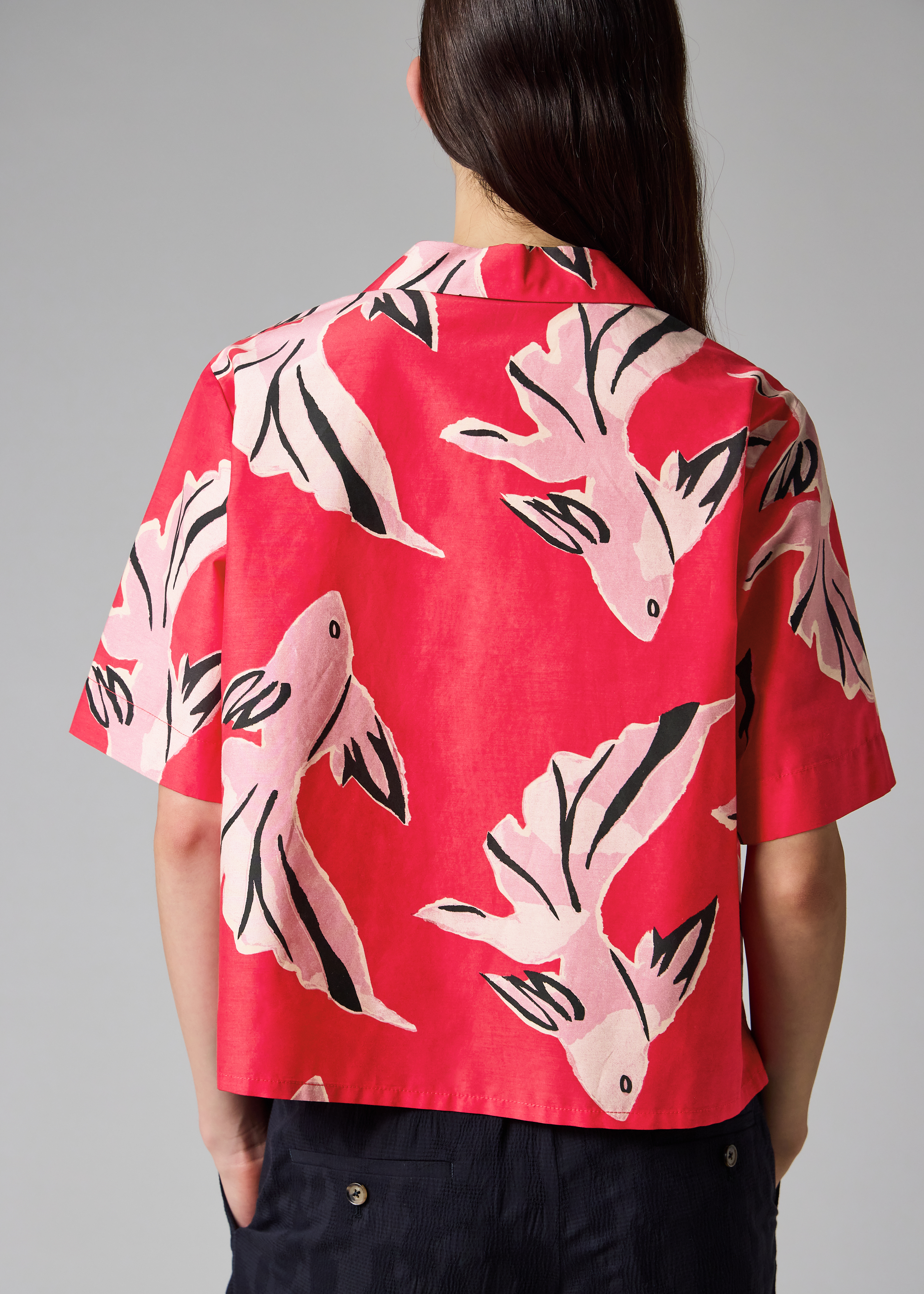 Women's Cotton-Silk 'Le Peche Fish' Shirt