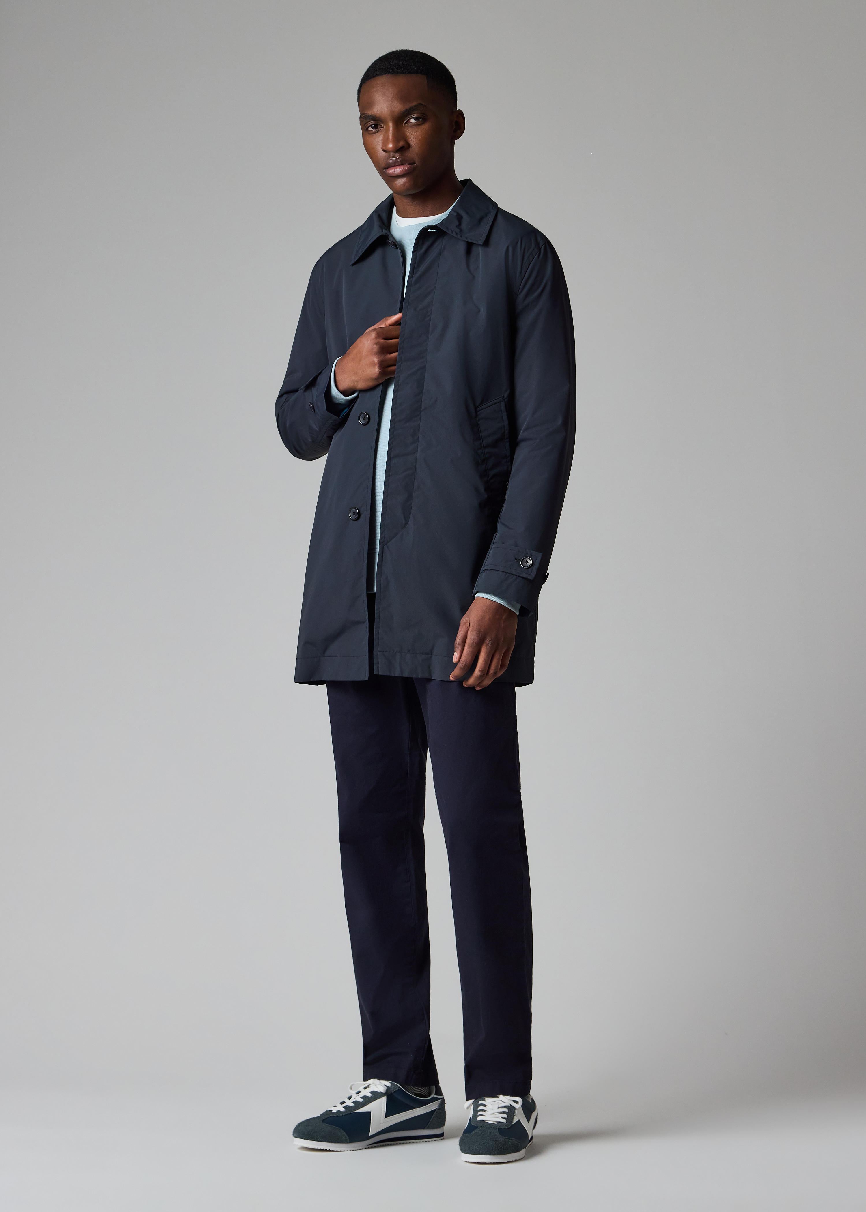 Navy Lightweight Lined Mac