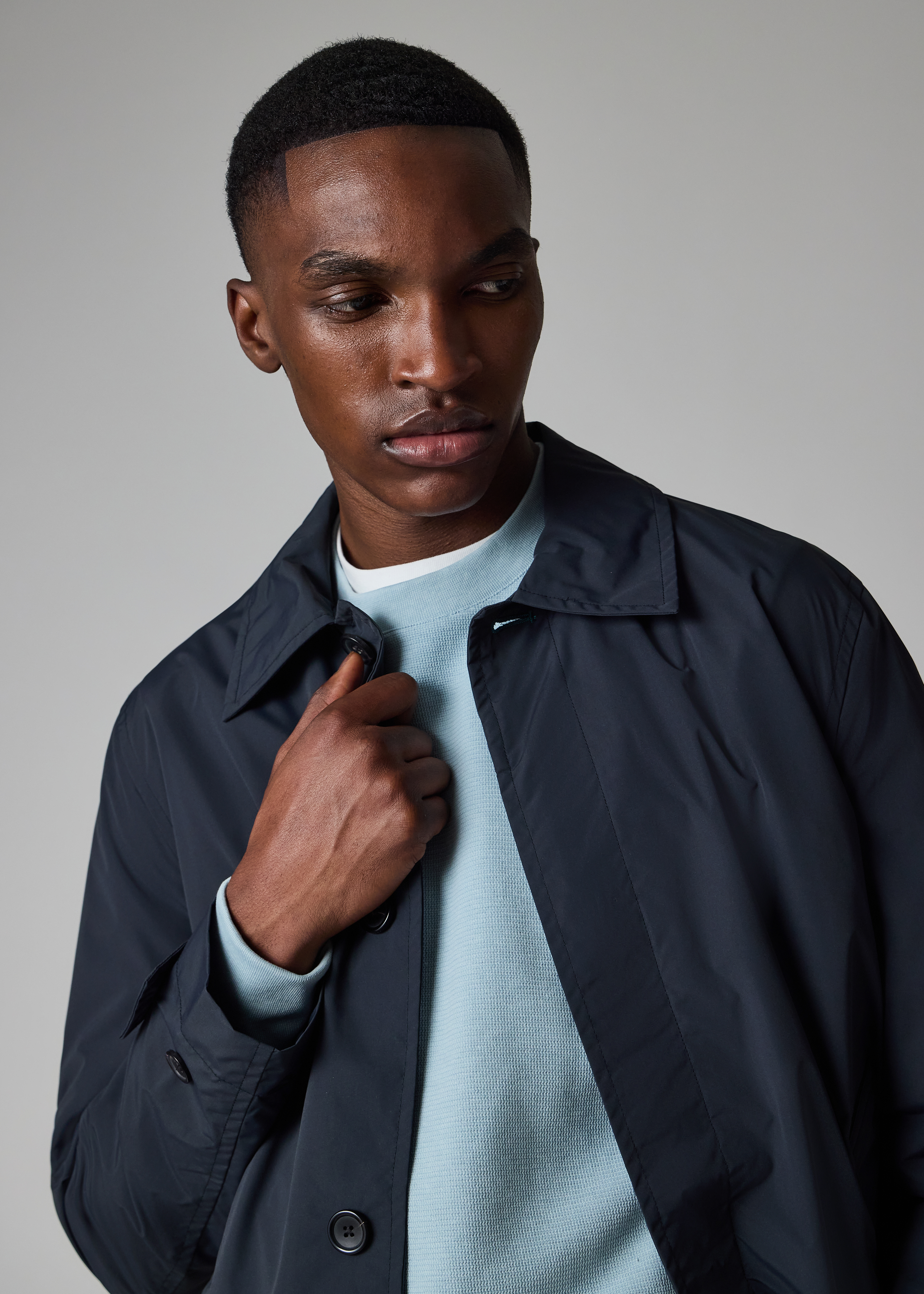 Navy Lightweight Lined Mac