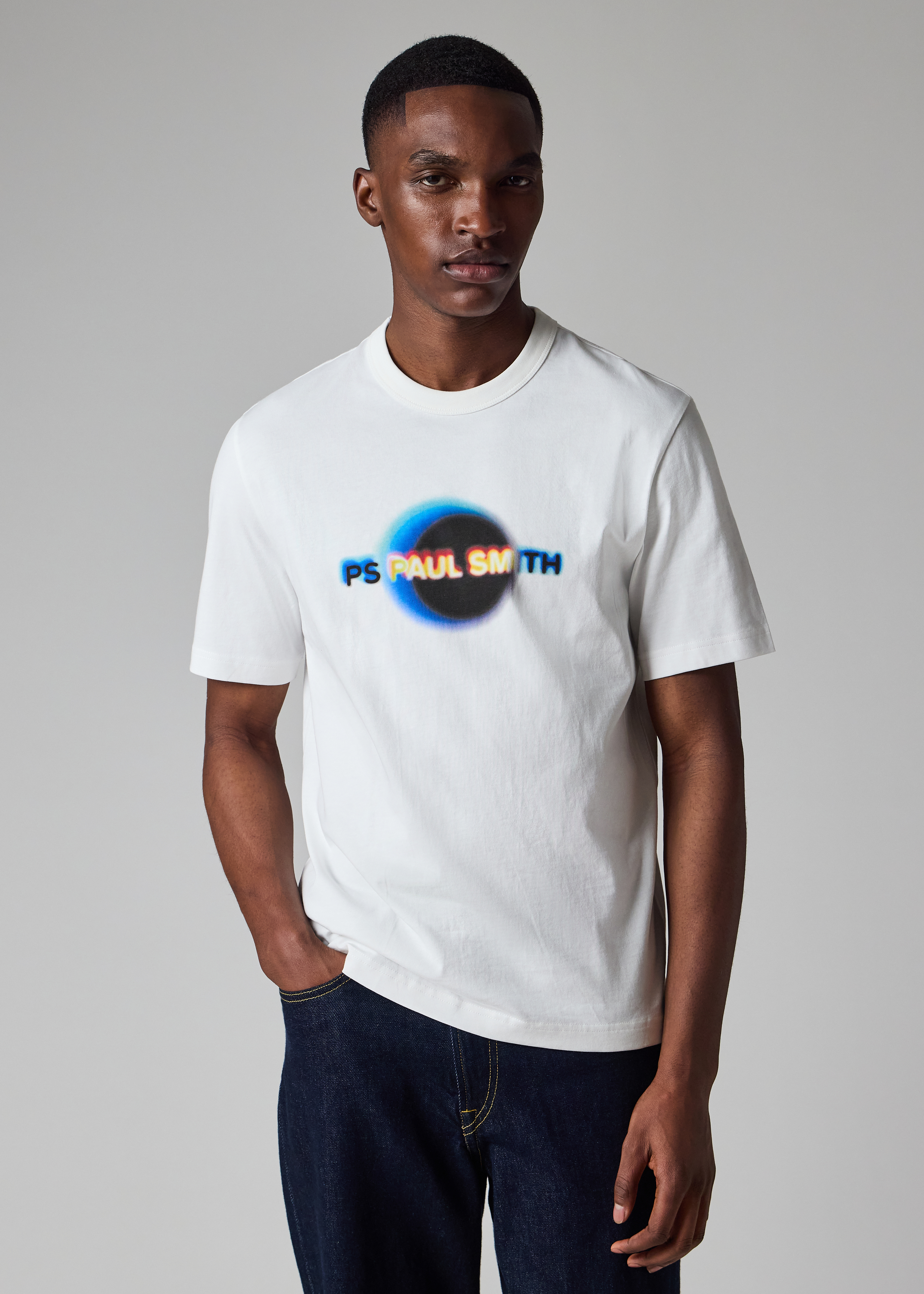 White 'Eclipse' Print T-Shirt