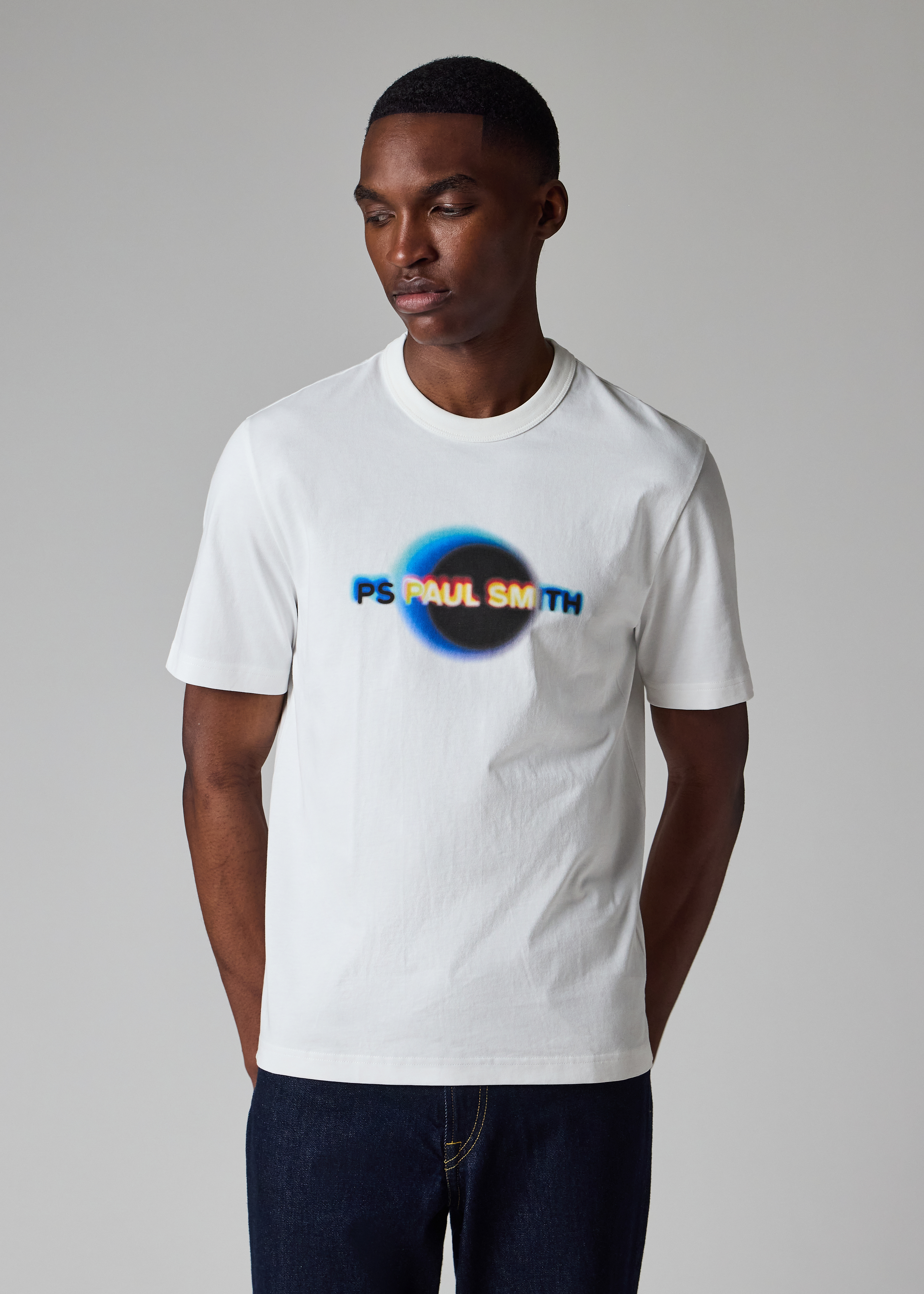 White 'Eclipse' Print T-Shirt
