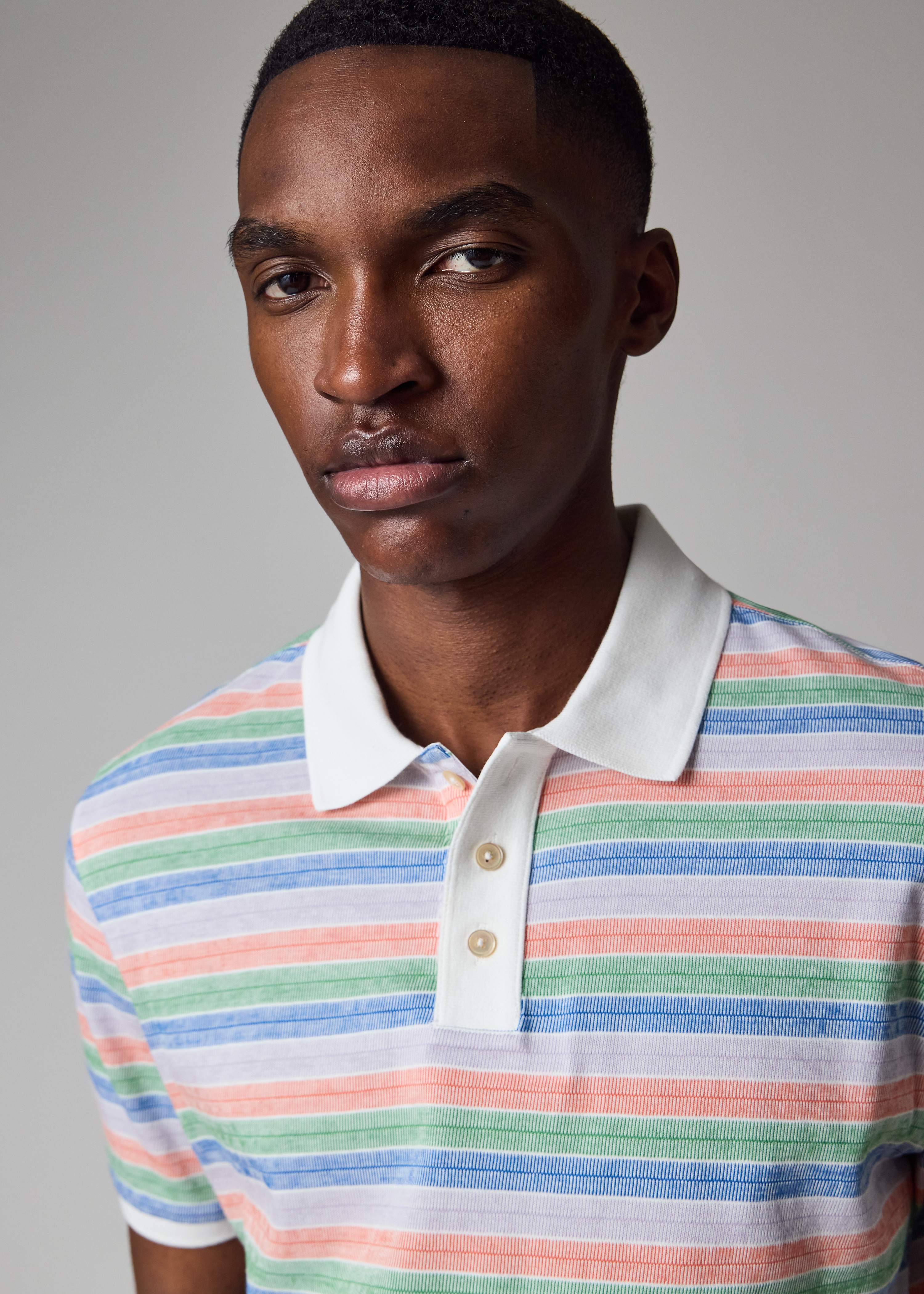 Multicolour Stripe Cotton Polo Shirt