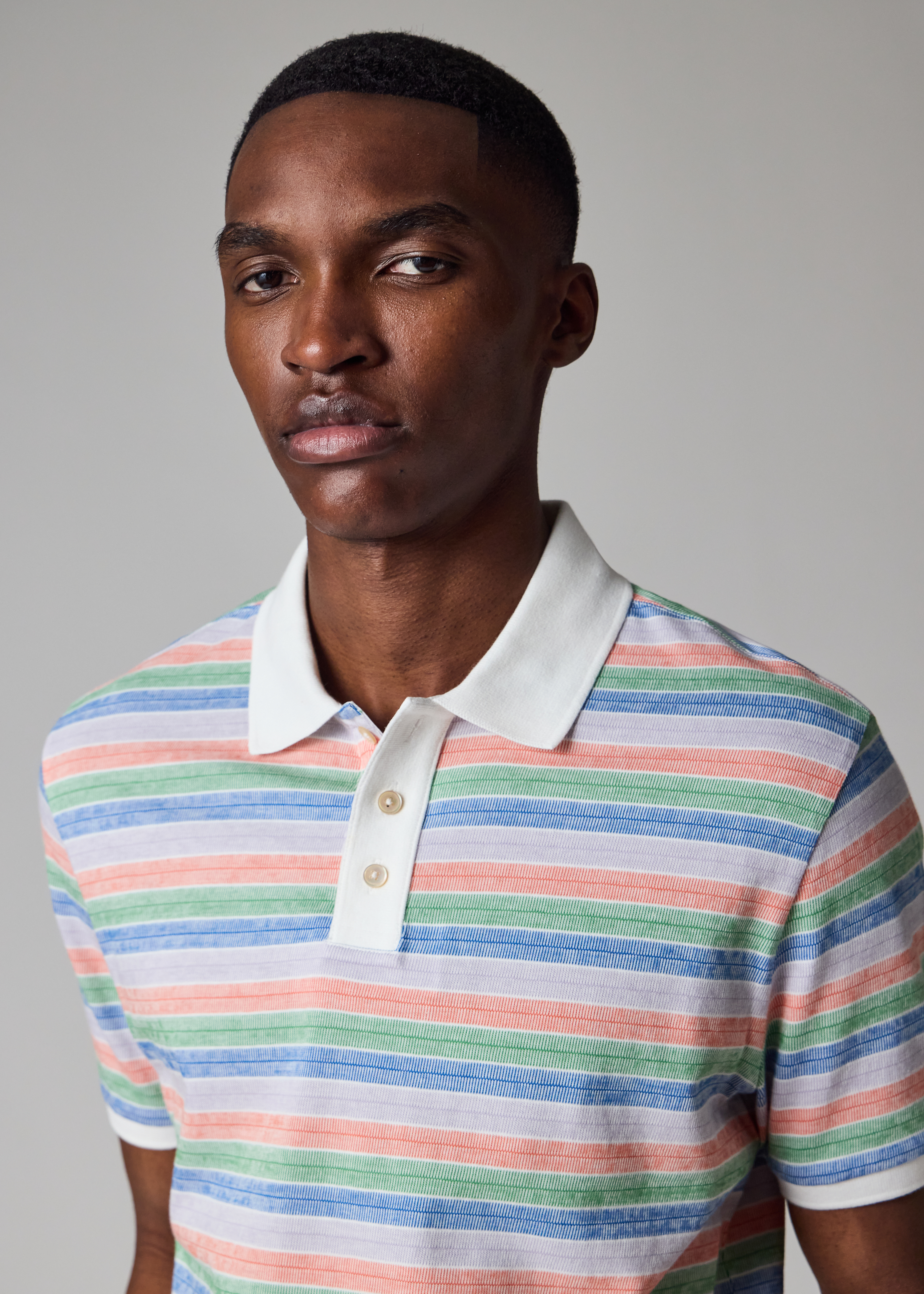 Multicolour Stripe Cotton Polo Shirt