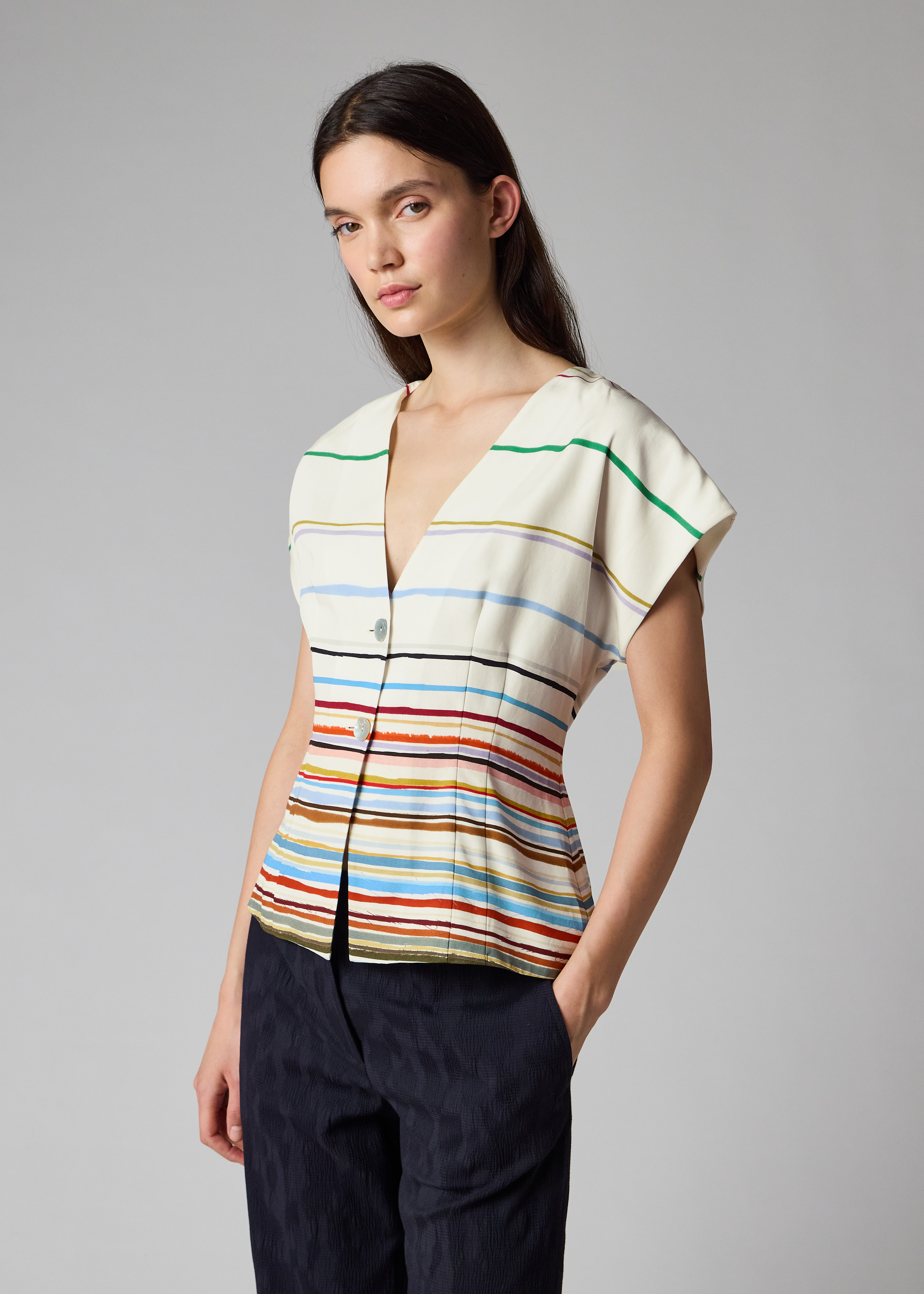 Women's 'Painted Signature Stripe' Short Sleeve Top