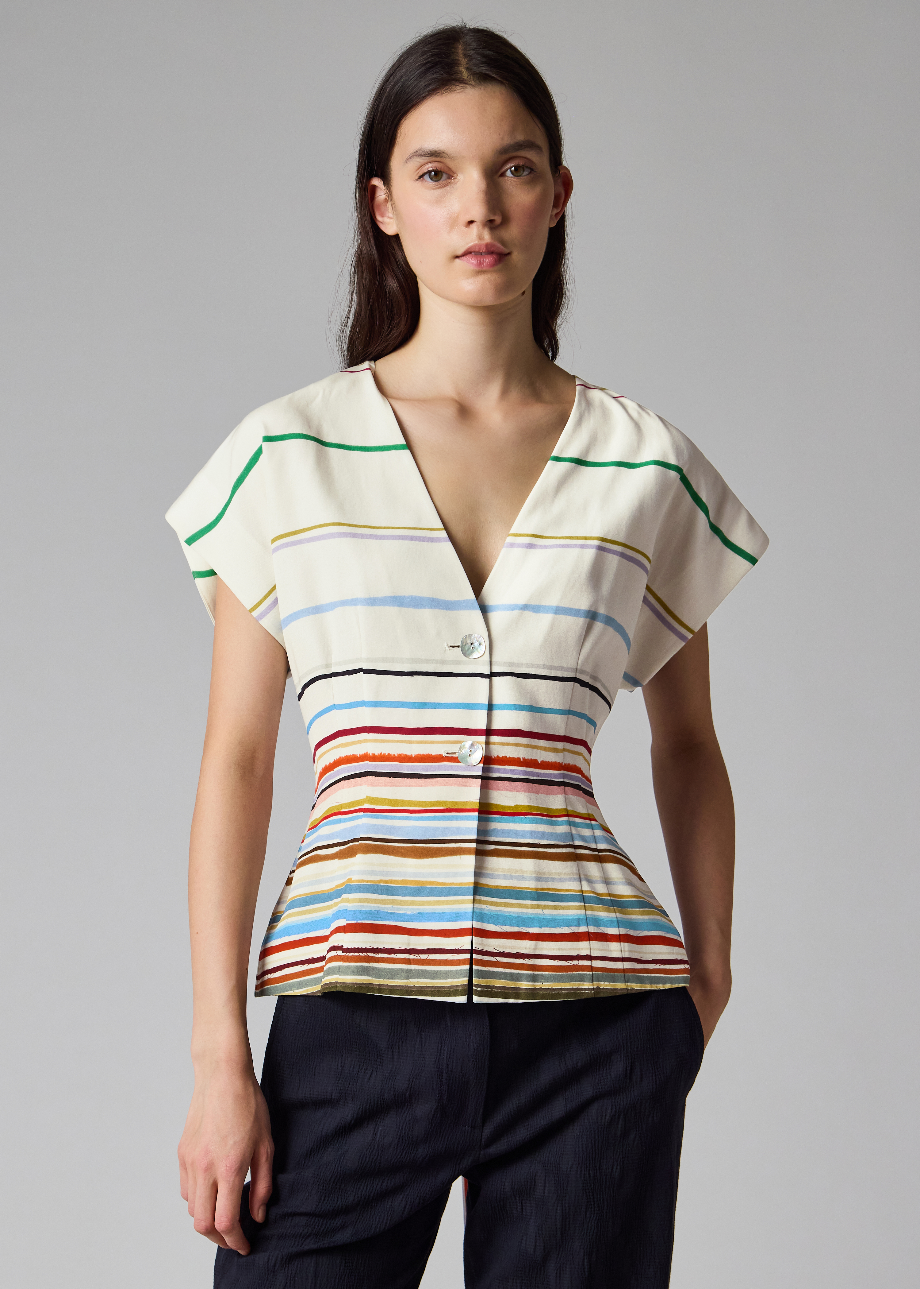 Women's 'Painted Signature Stripe' Short Sleeve Top