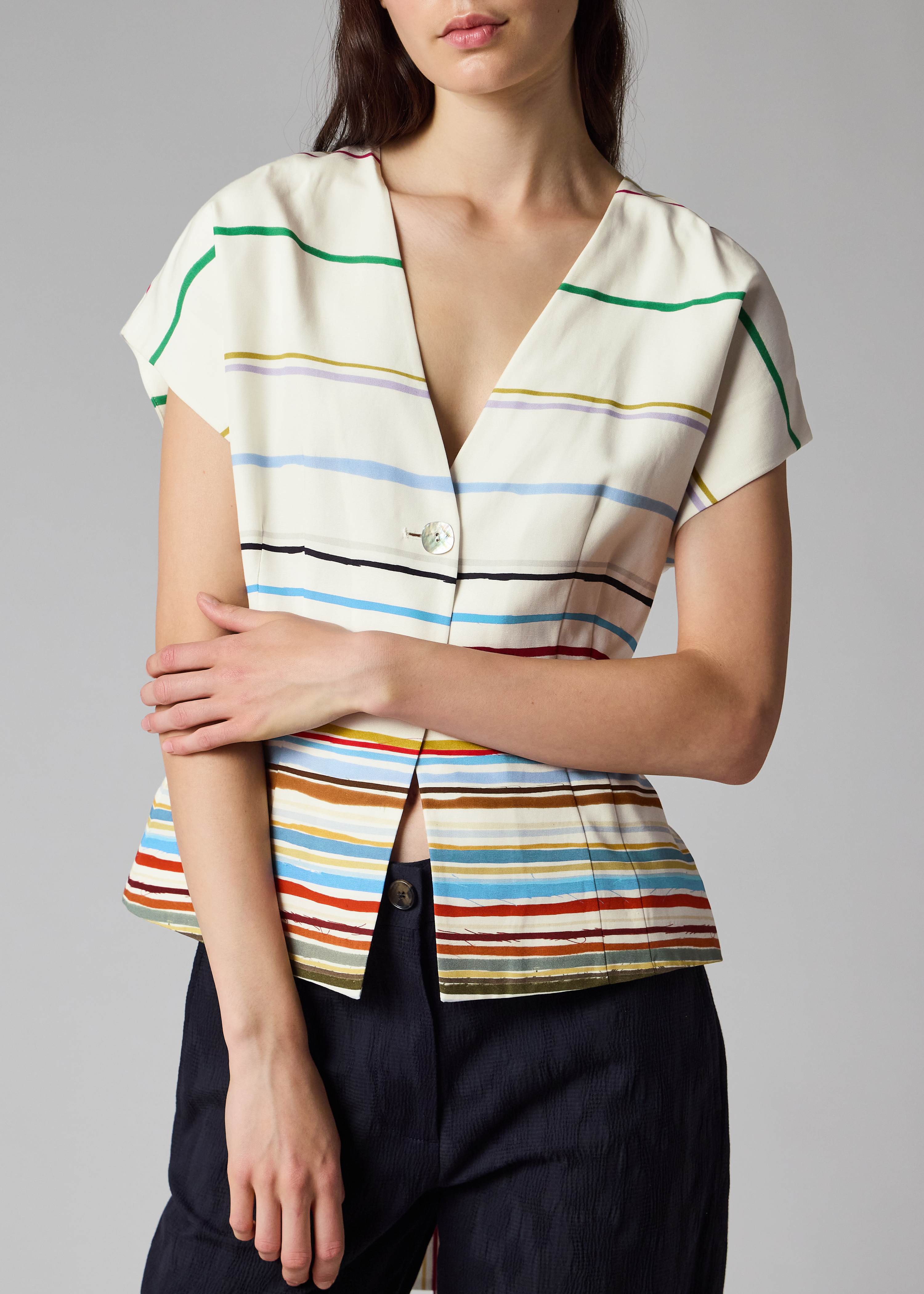 Women's 'Painted Signature Stripe' Short Sleeve Top
