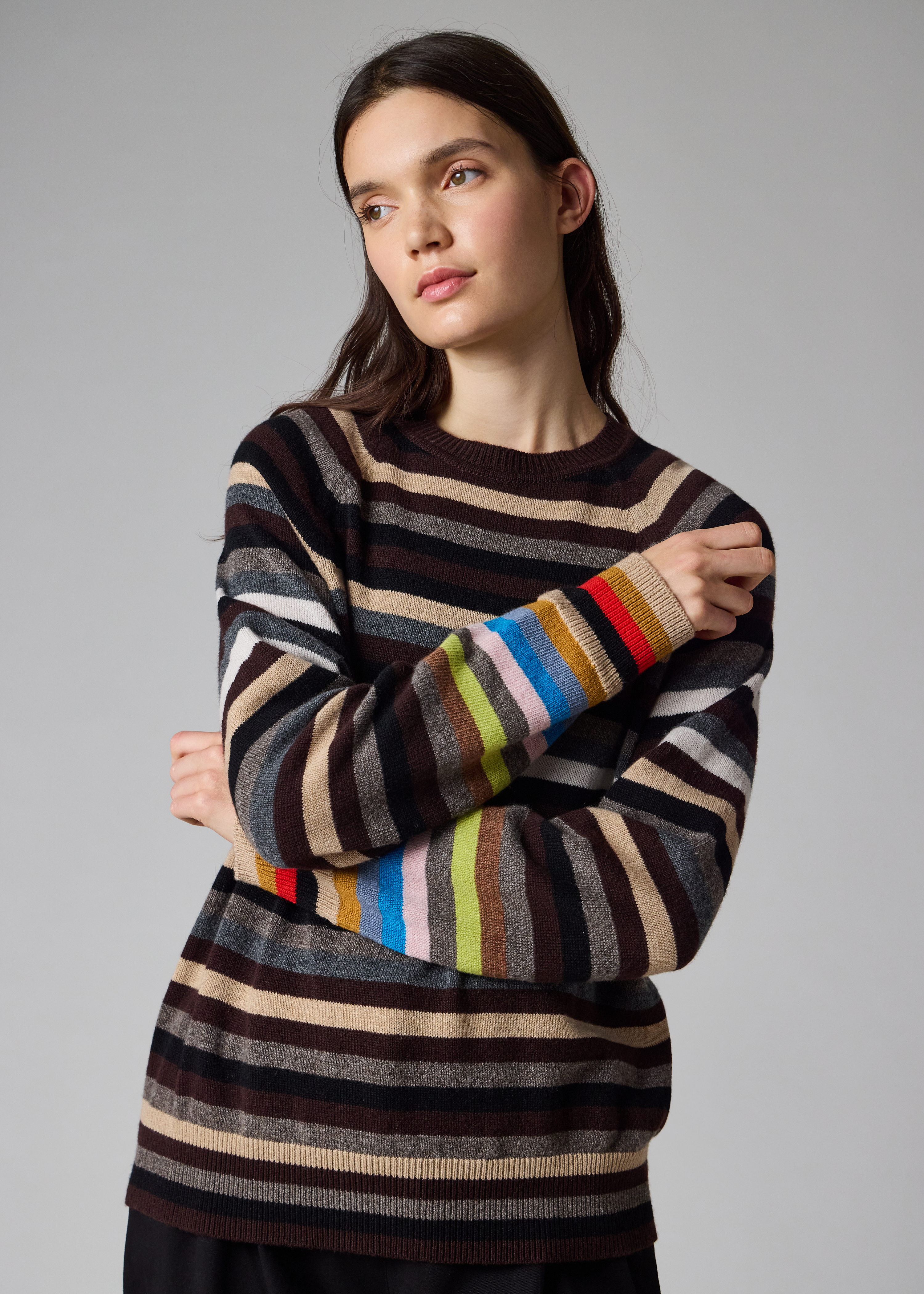 Women's Contrast Stripe Knitted Sweater