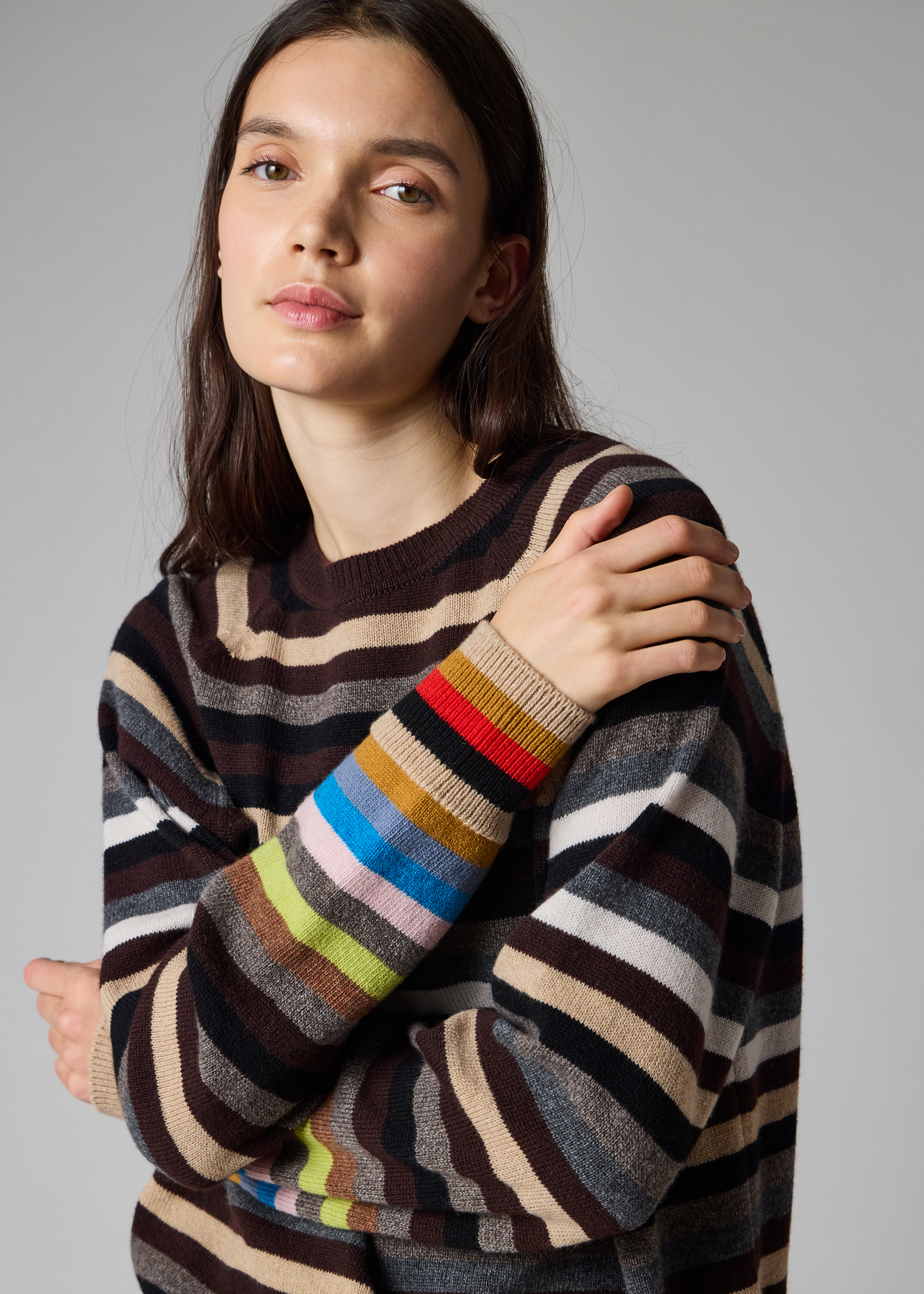 Women's Contrast Stripe Knitted Sweater
