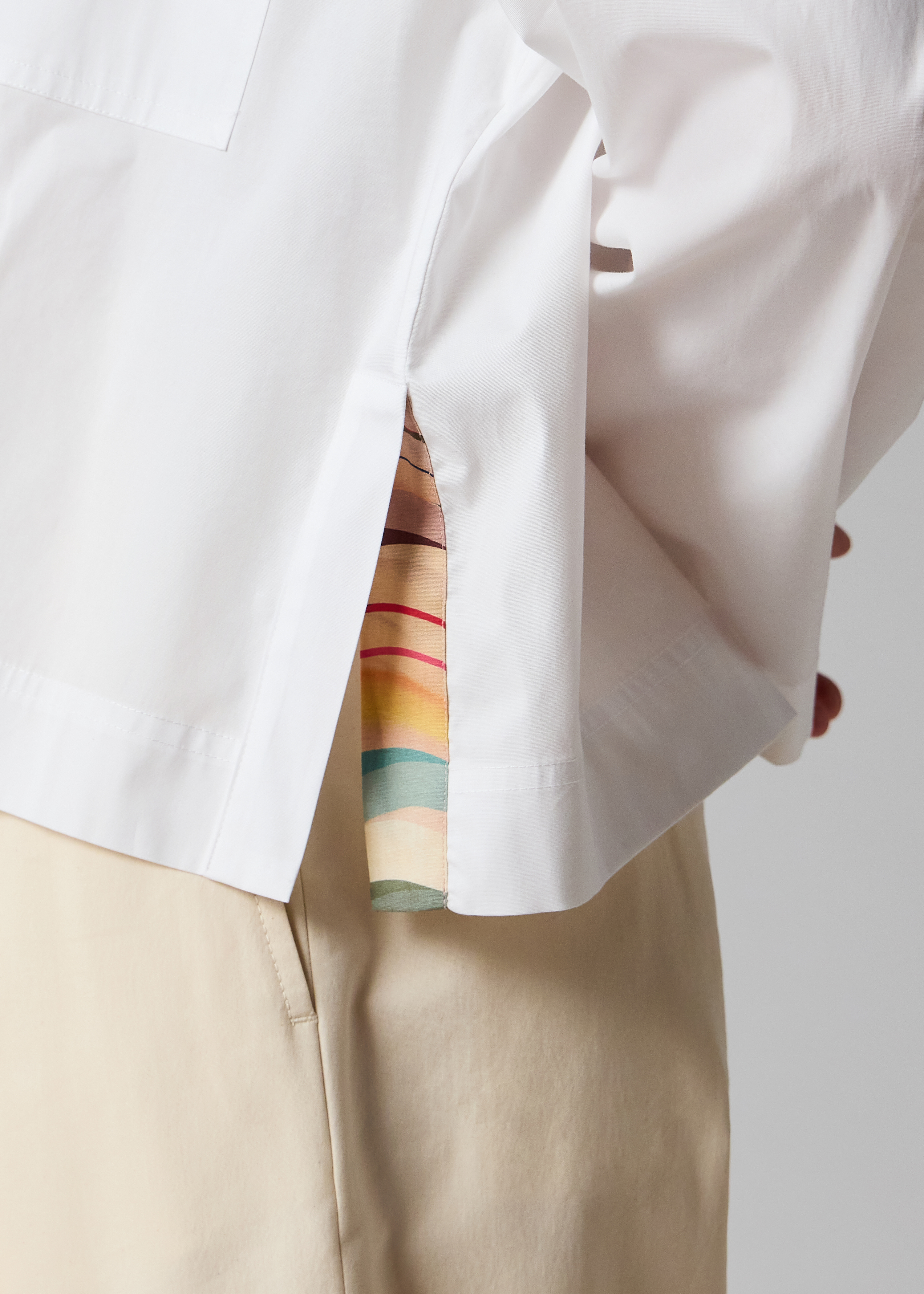 Women's Cropped Cotton White Shirt