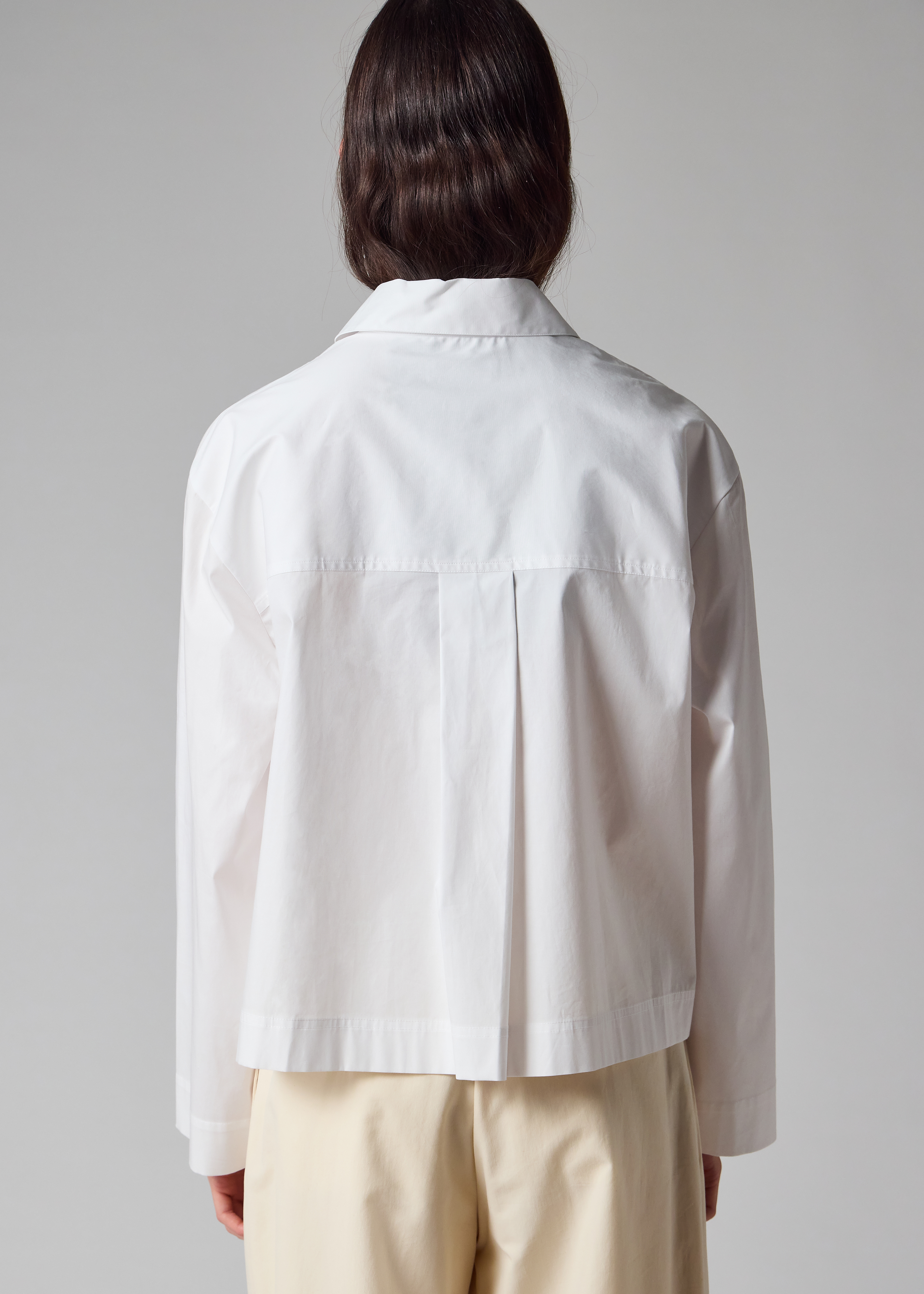 Women's Cropped Cotton White Shirt