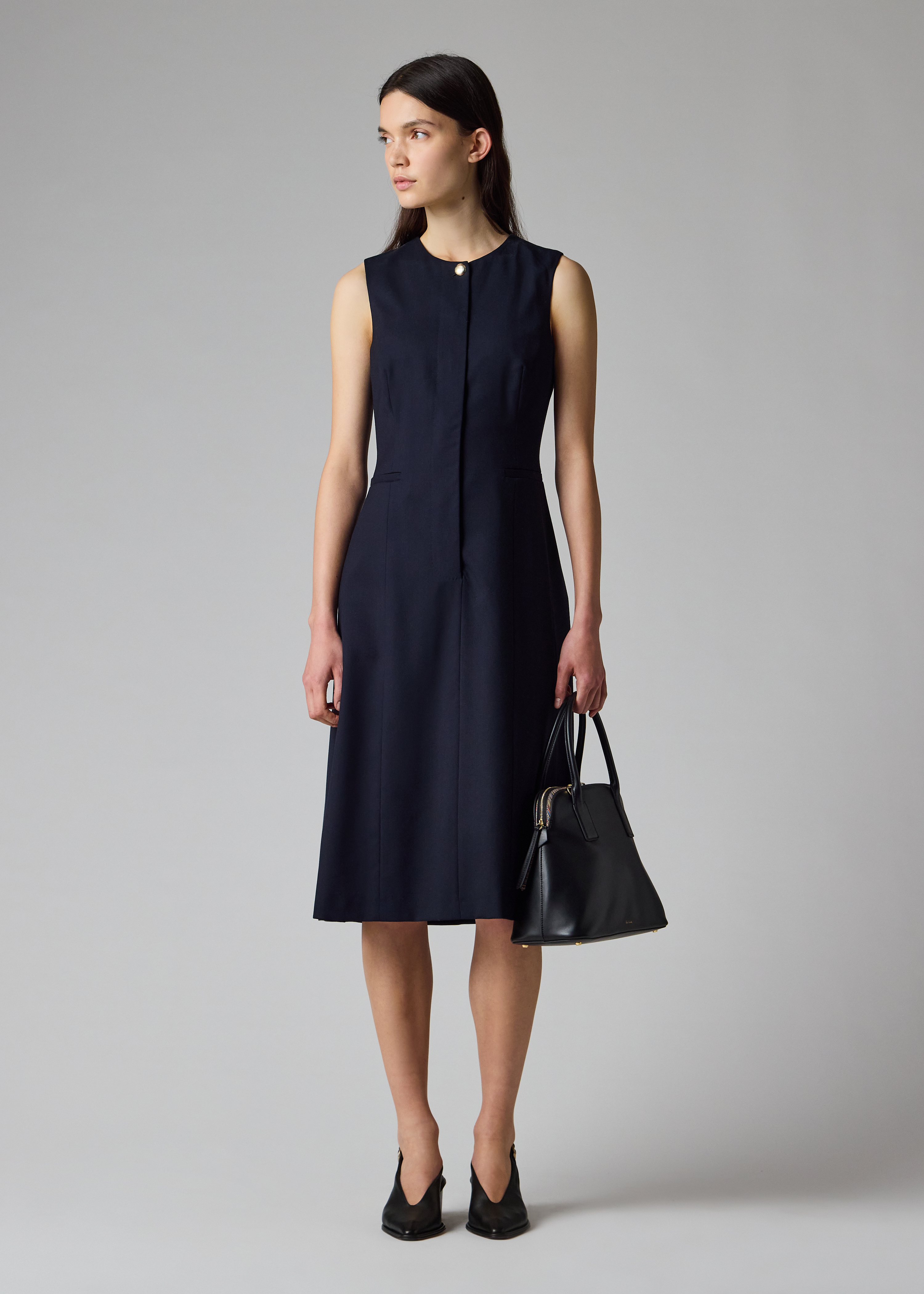Women's A Suit To Travel In - Navy Tailored Sleeveless Dress