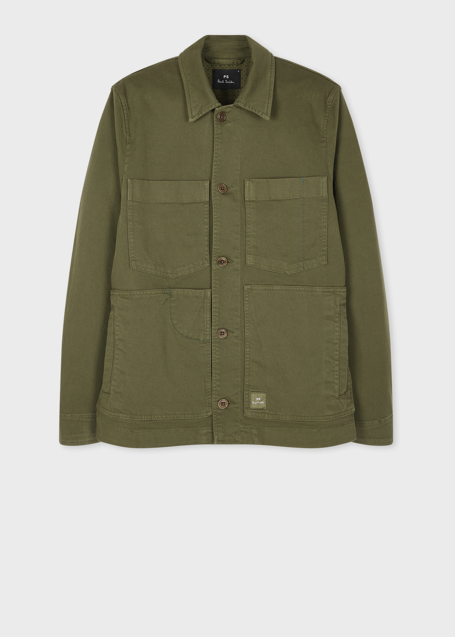 Khaki Stretch-Cotton Chore Jacket