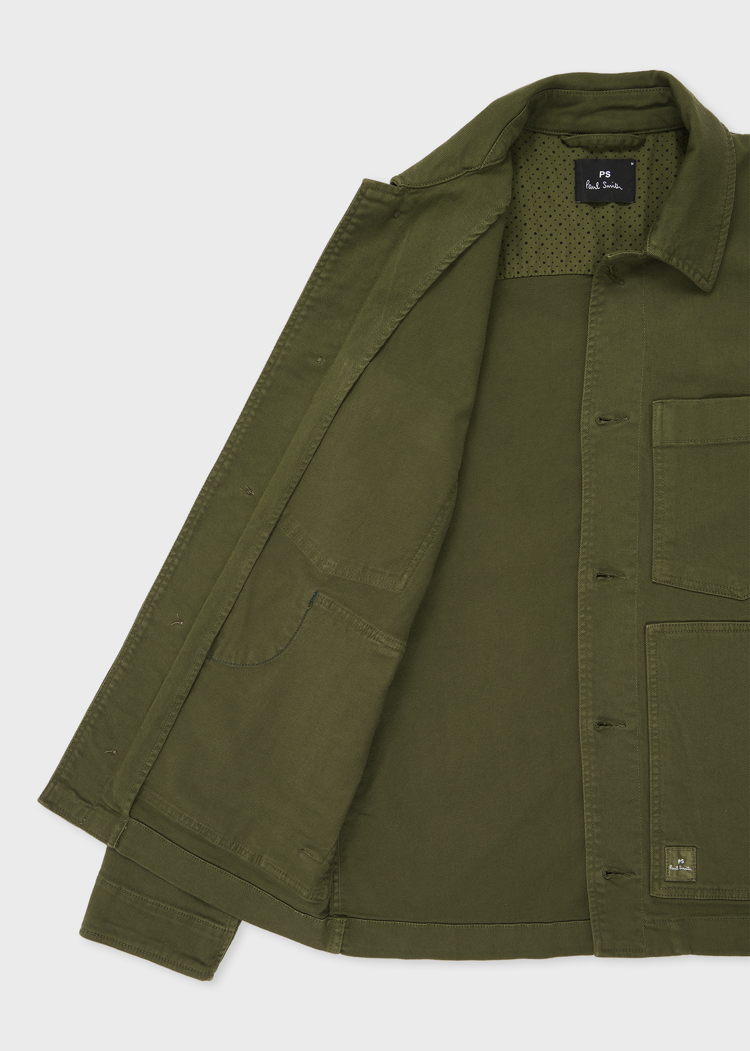 Khaki Stretch-Cotton Chore Jacket