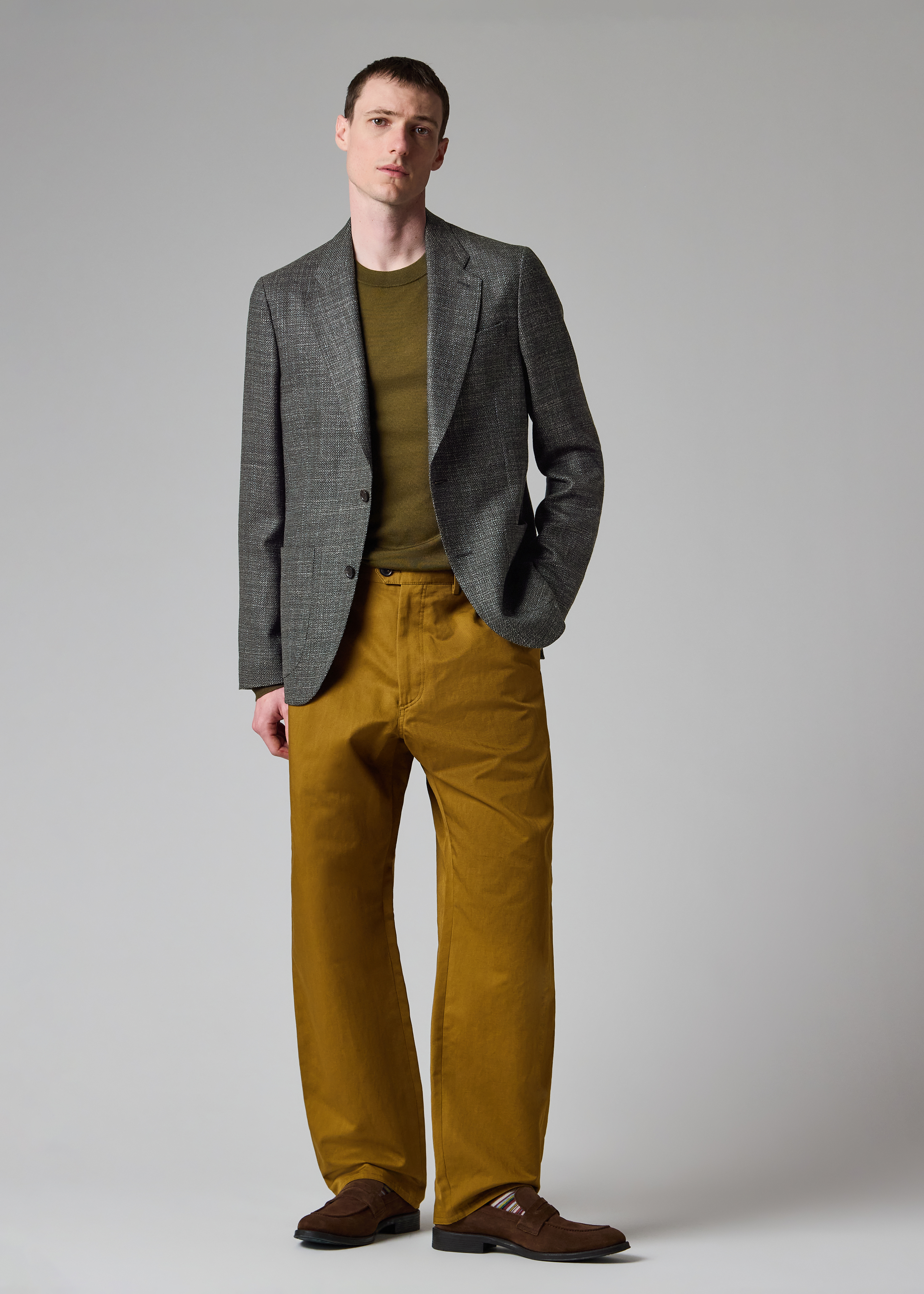 Grey Wool-Silk Buggy-Lined Blazer
