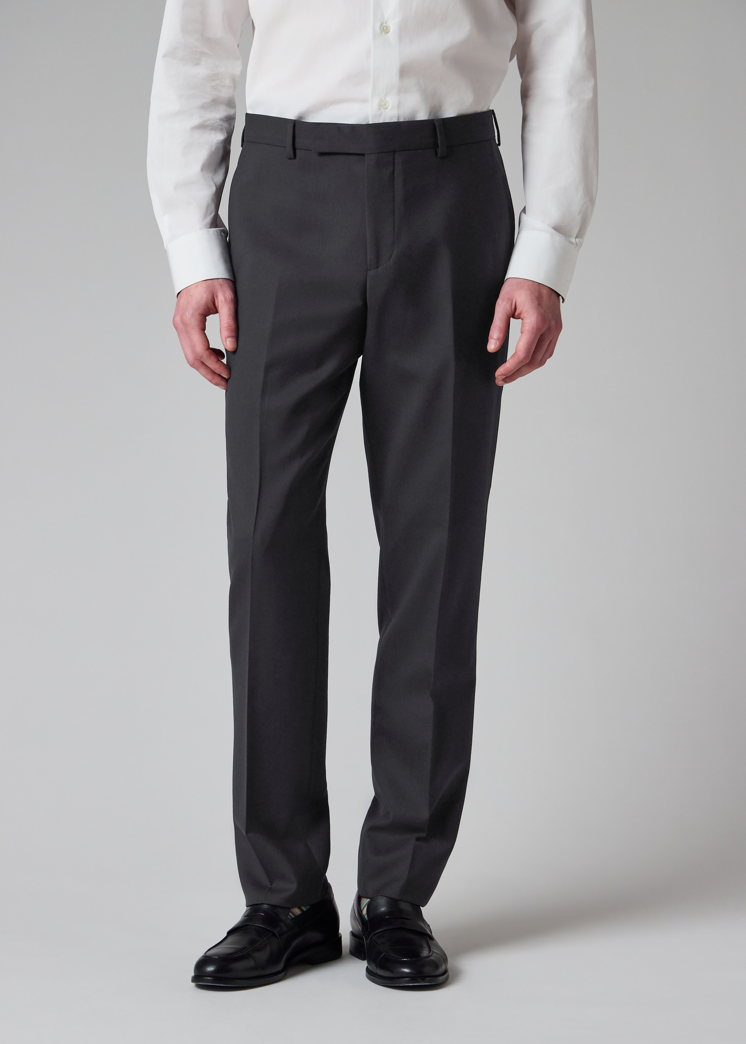 Dark Navy Fine Cotton Twill Trousers