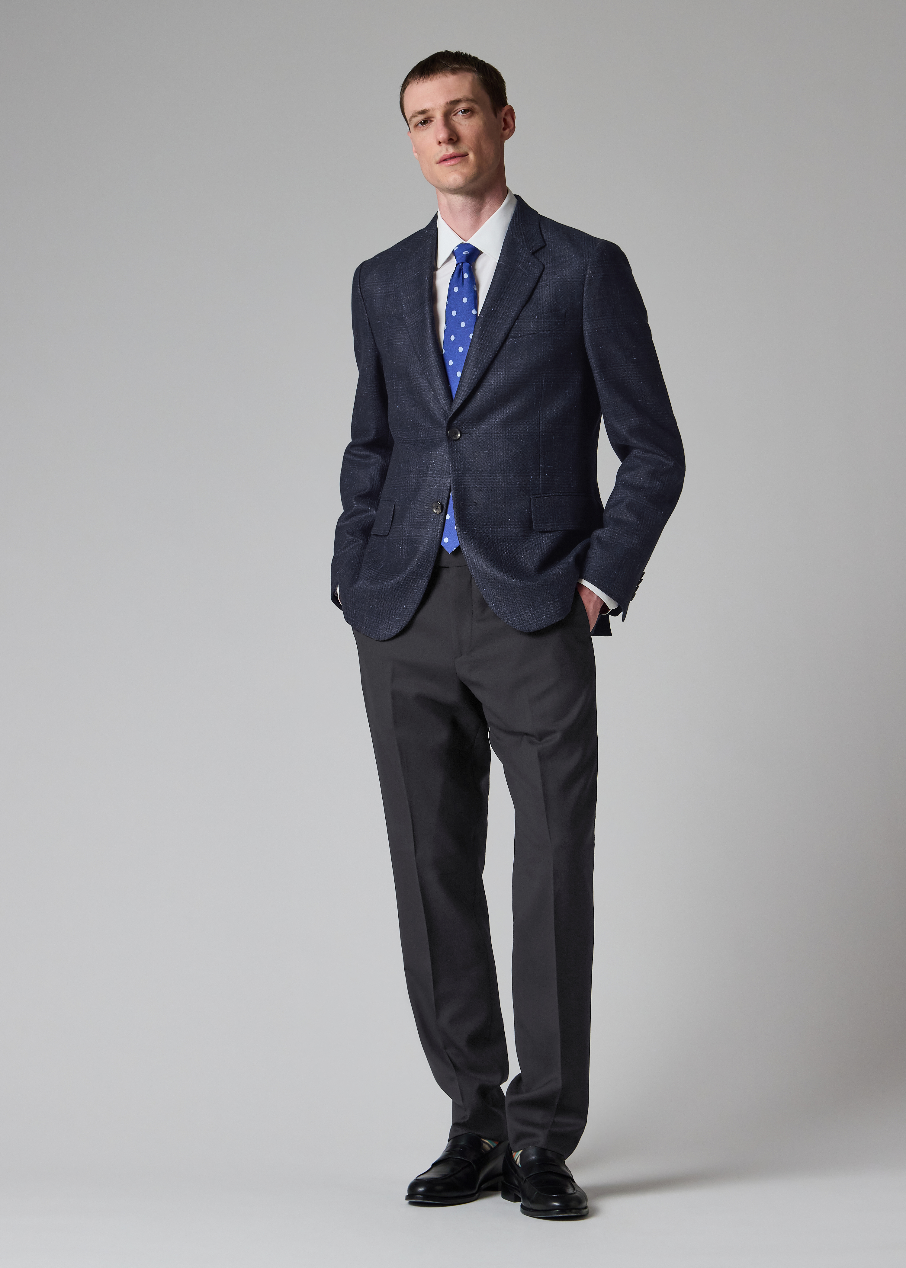 Navy Check 'Silk Air' Blazer