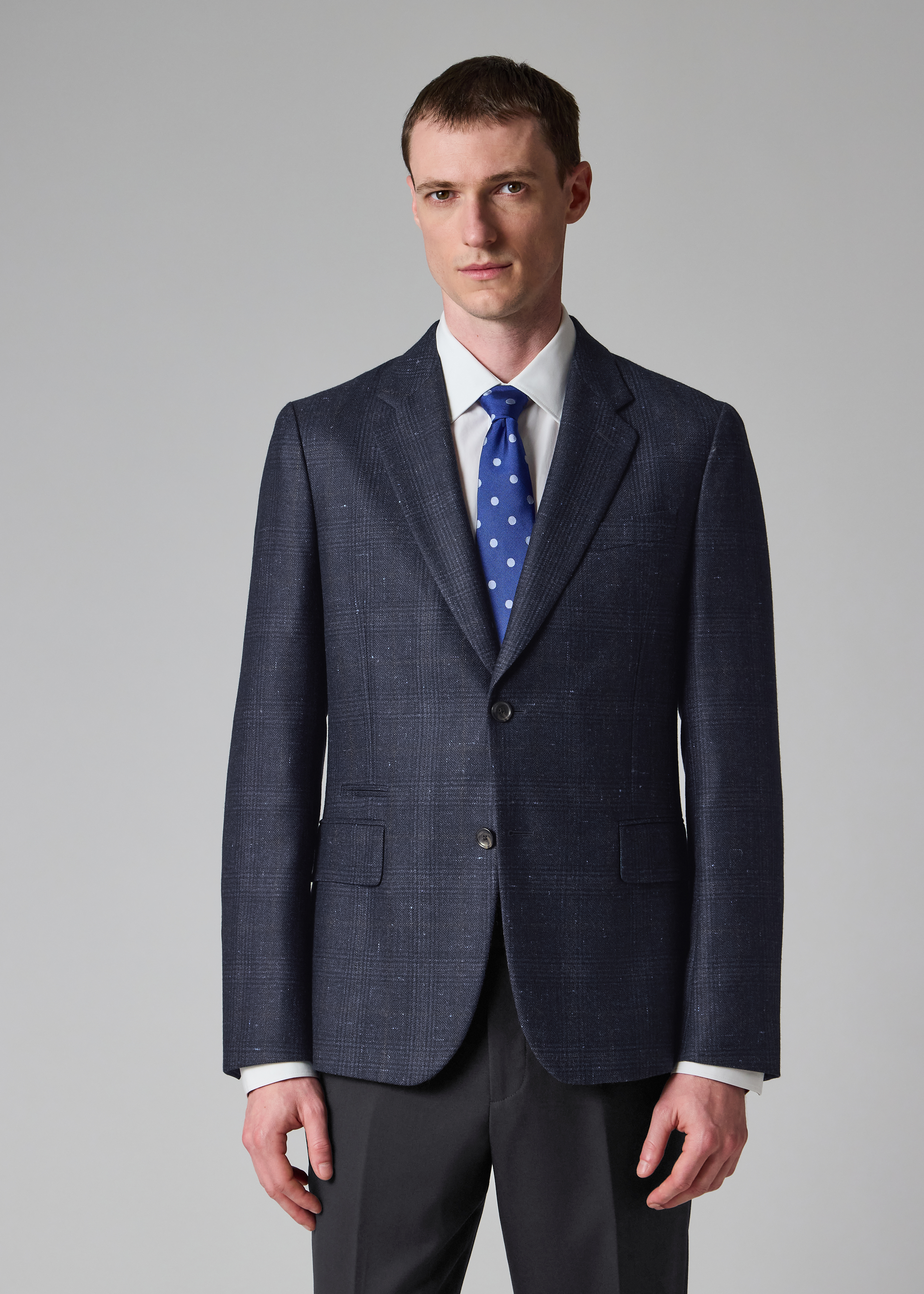 Navy Check 'Silk Air' Blazer