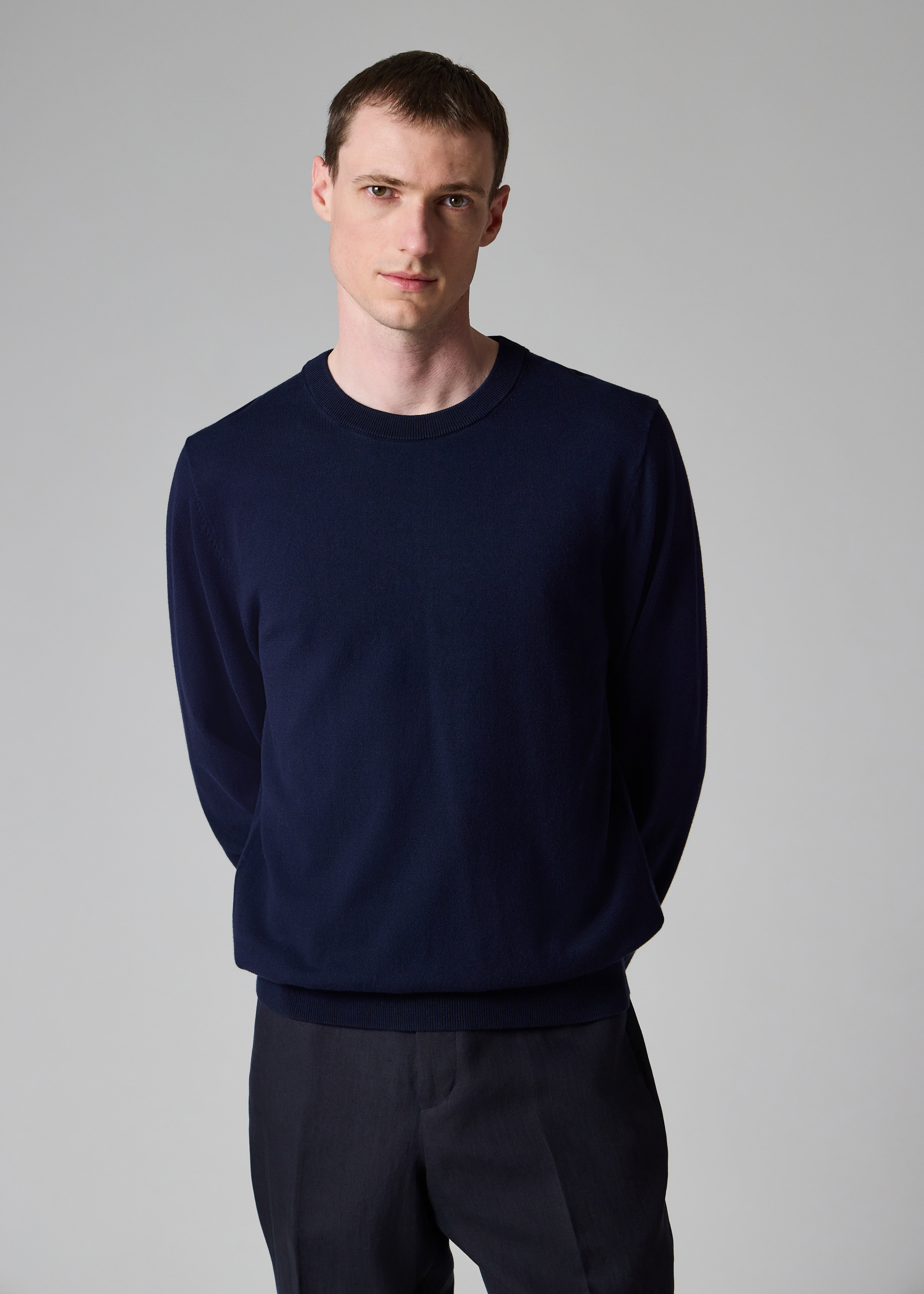 Navy Organic Cotton Knitted Sweater