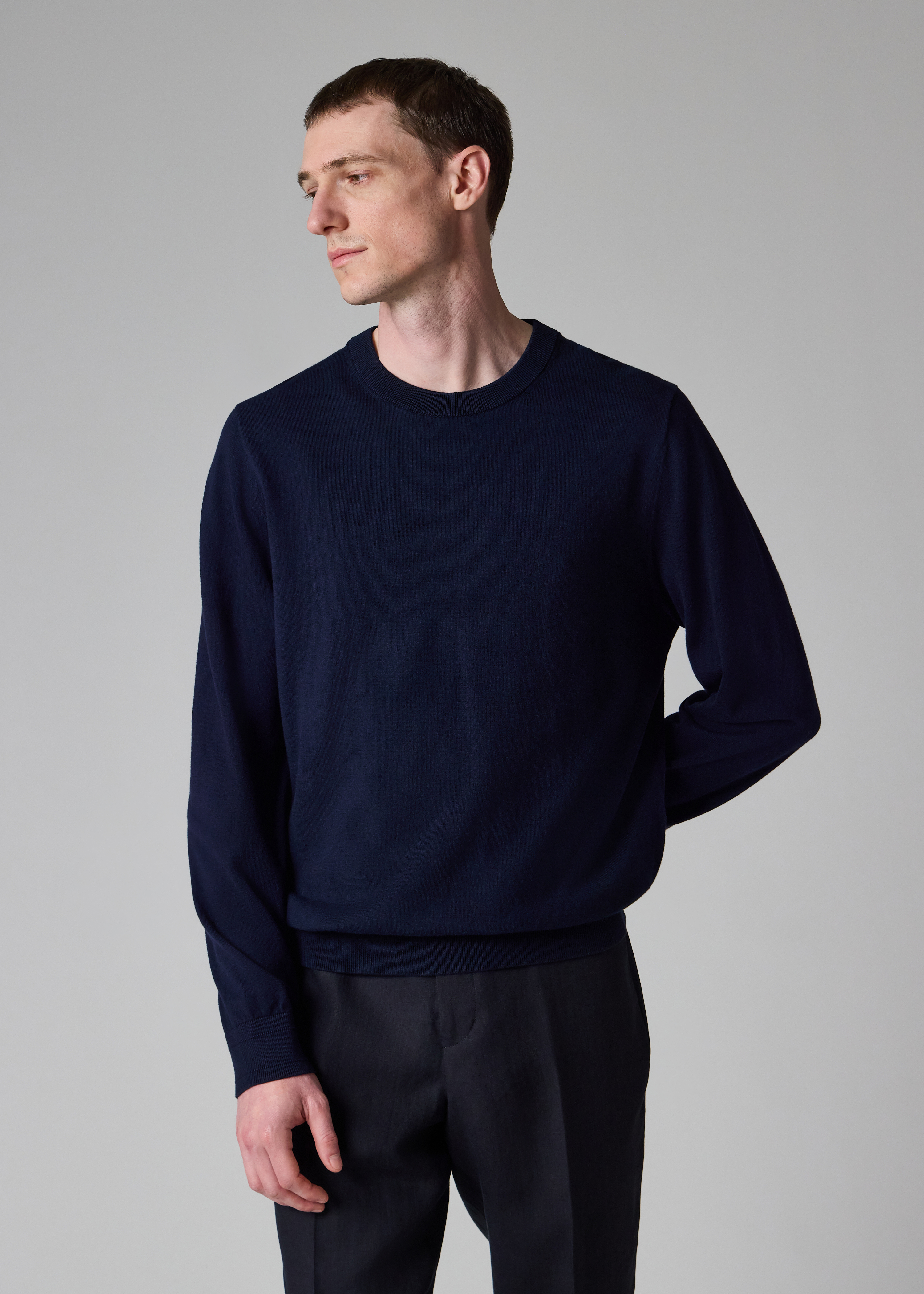 Navy Organic Cotton Knitted Sweater