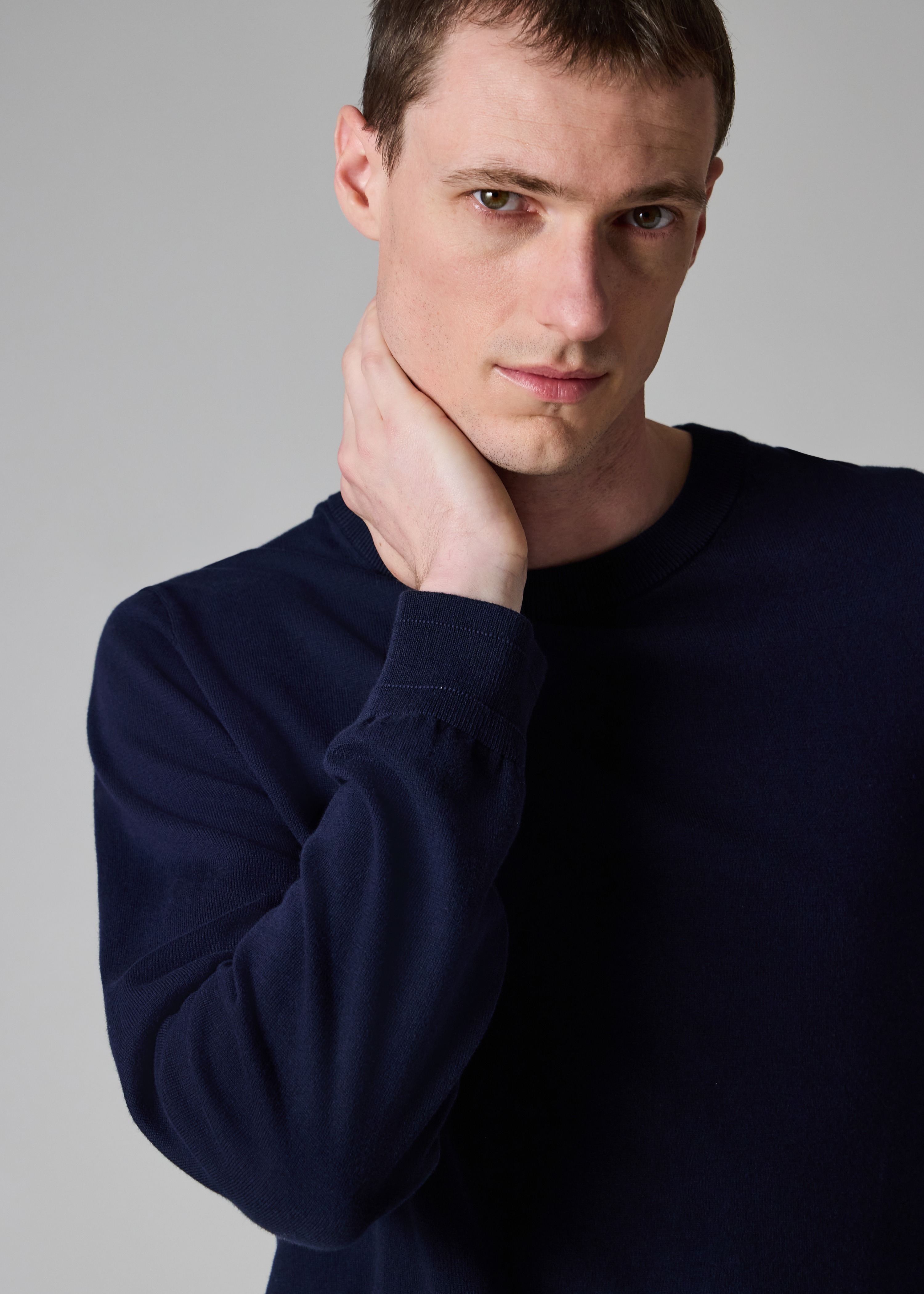 Navy Organic Cotton Knitted Sweater