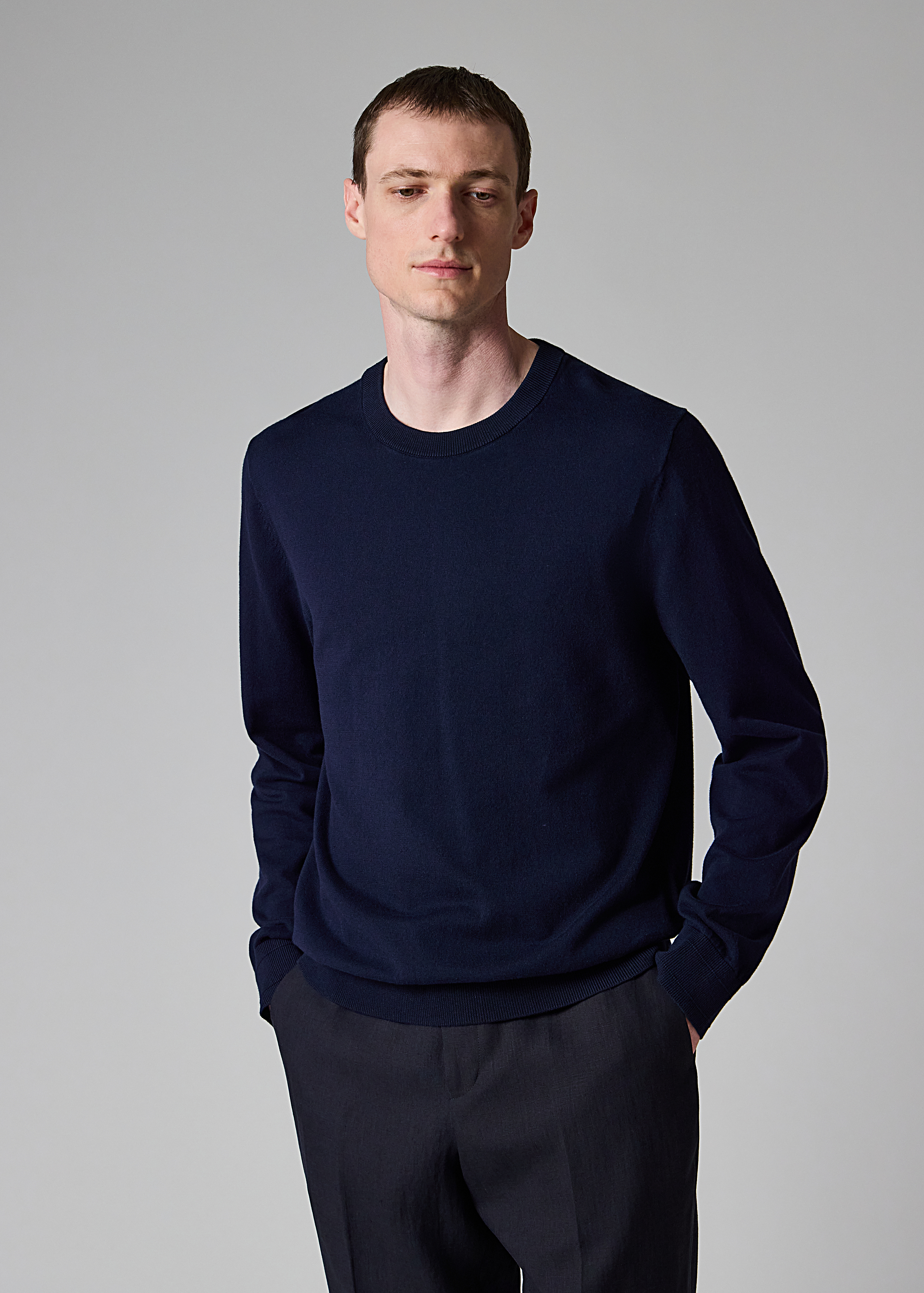 Navy Organic Cotton Knitted Sweater