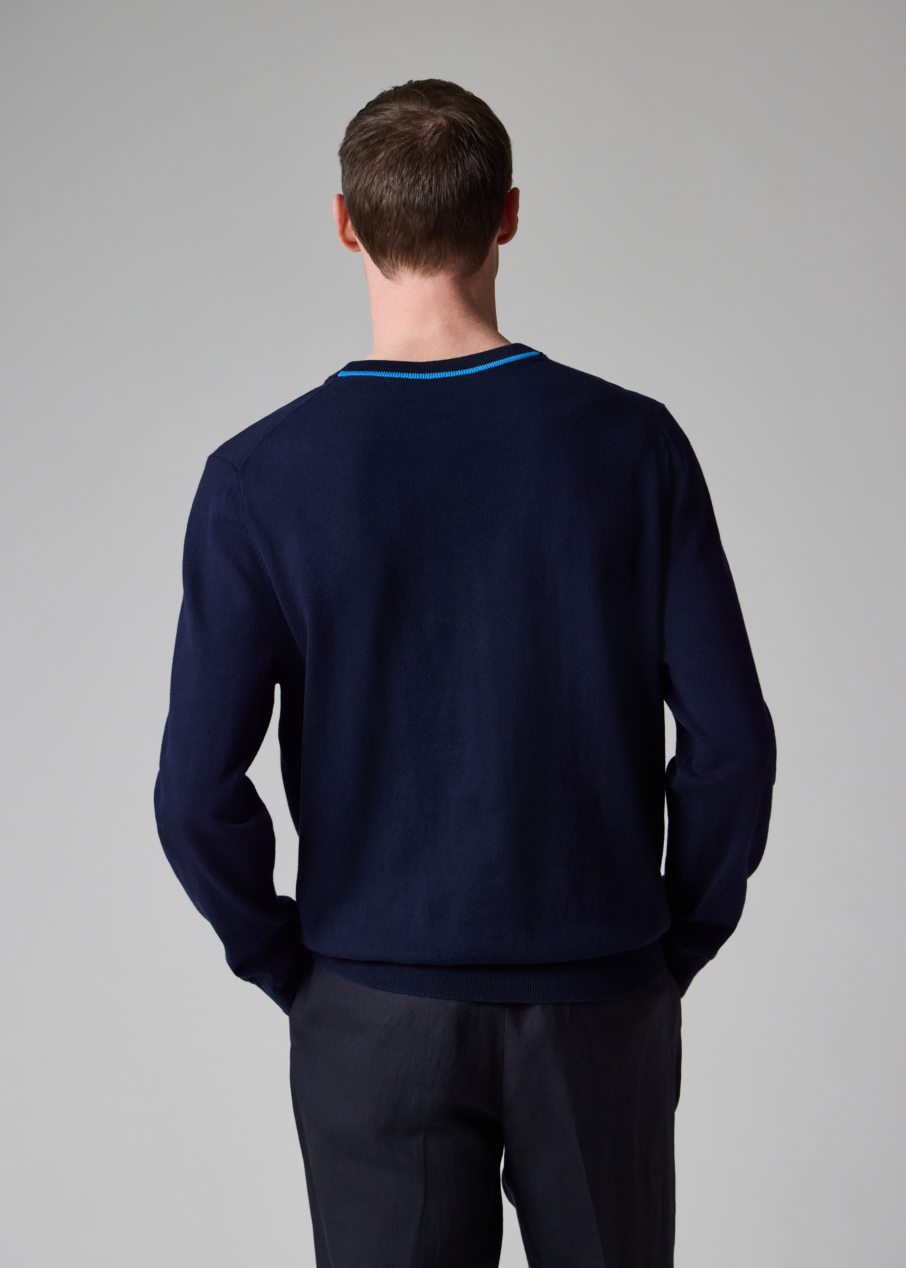 Navy Organic Cotton Knitted Sweater