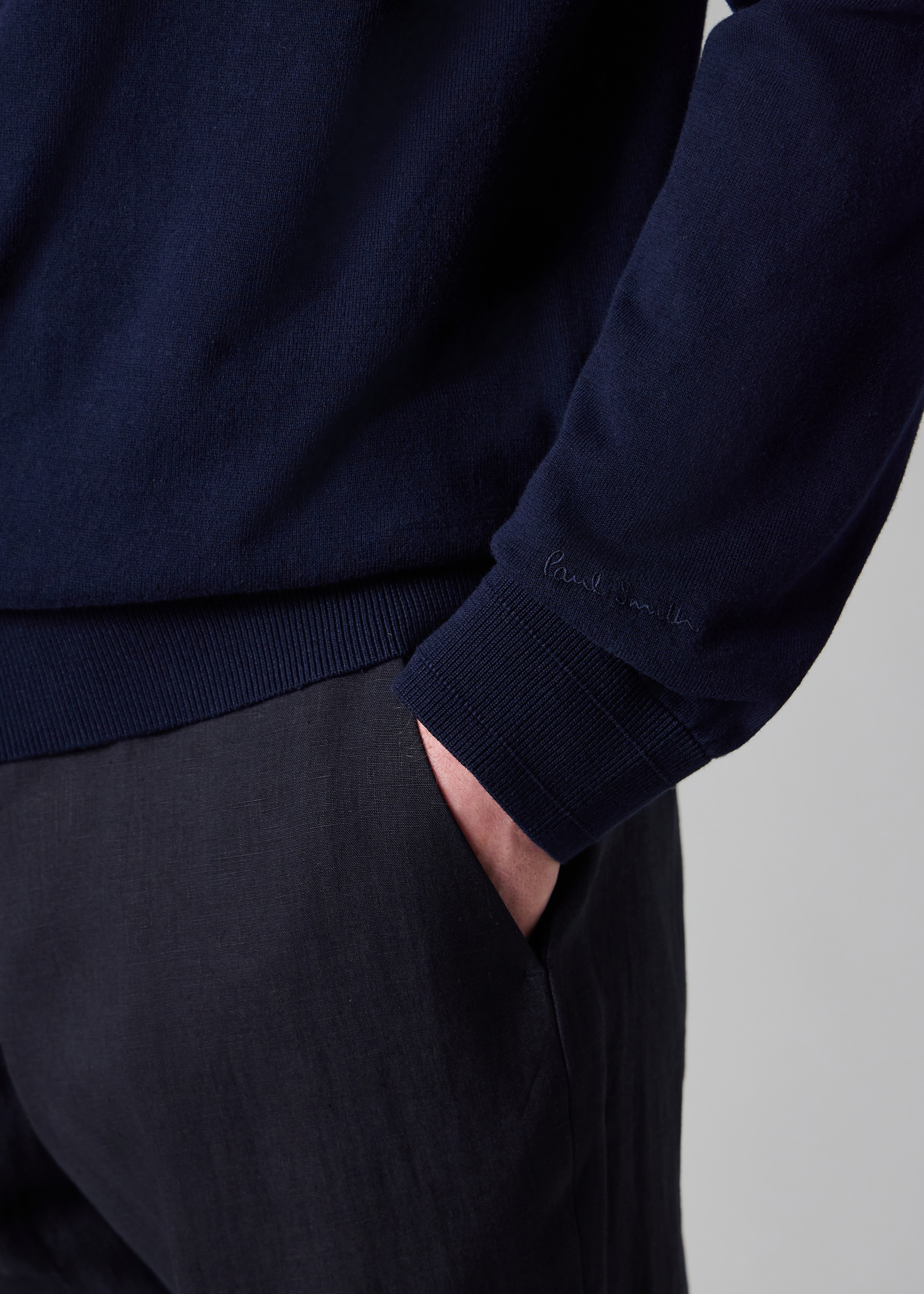 Navy Organic Cotton Knitted Sweater