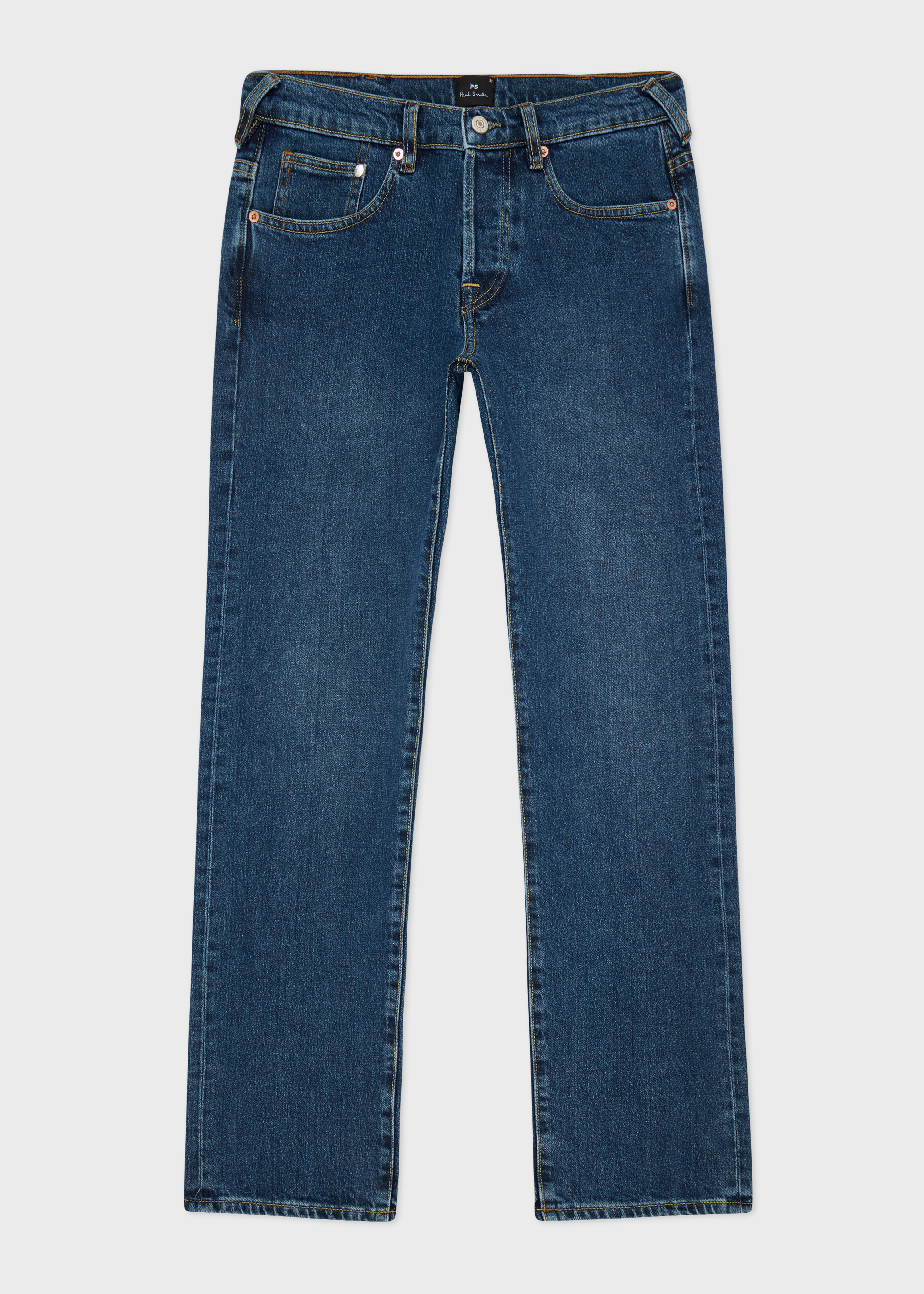 Standard-Fit Mid-Wash 'Organic Vintage Stretch' Jeans