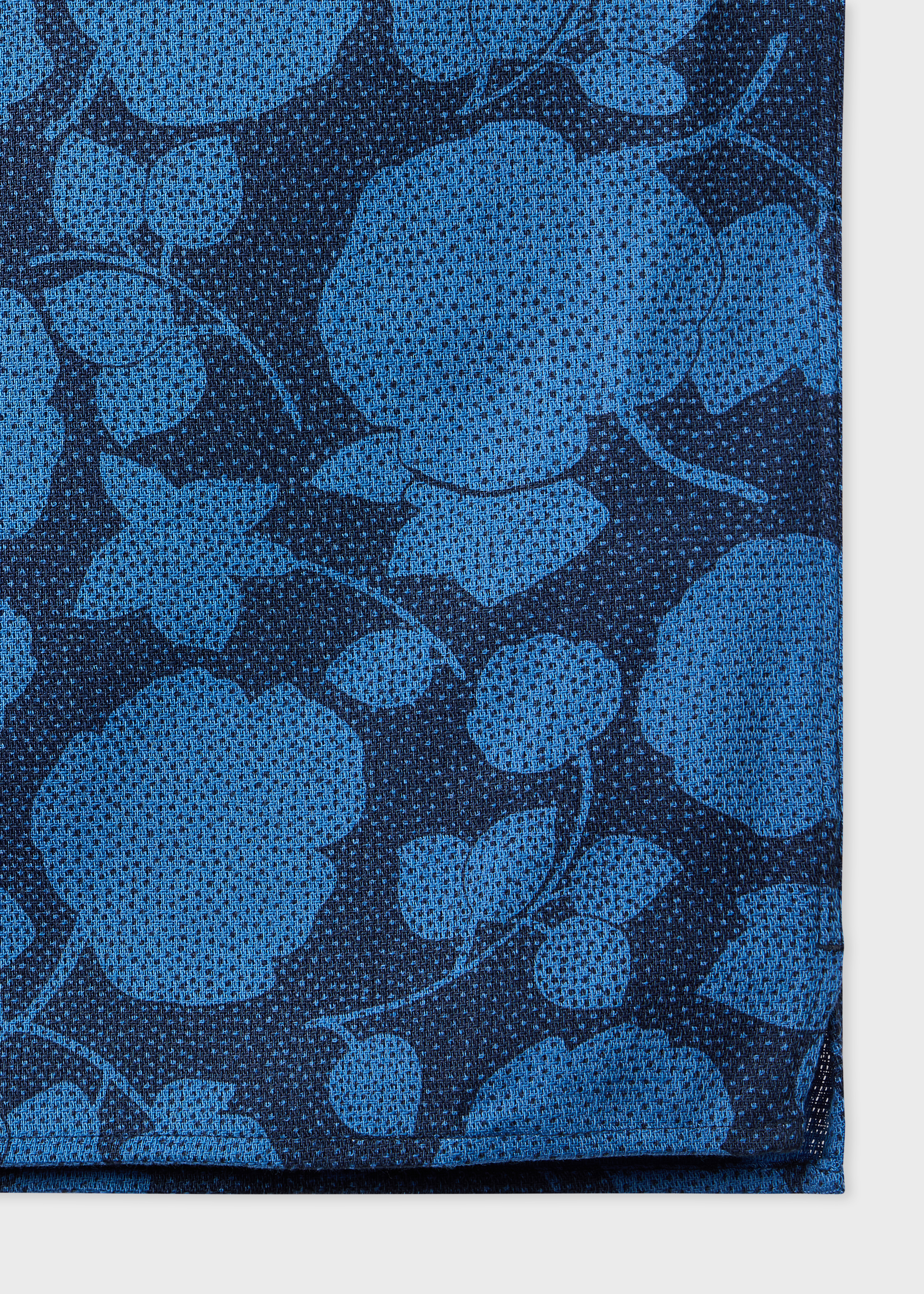 Navy 'Perforated Floral' Cotton Shirt