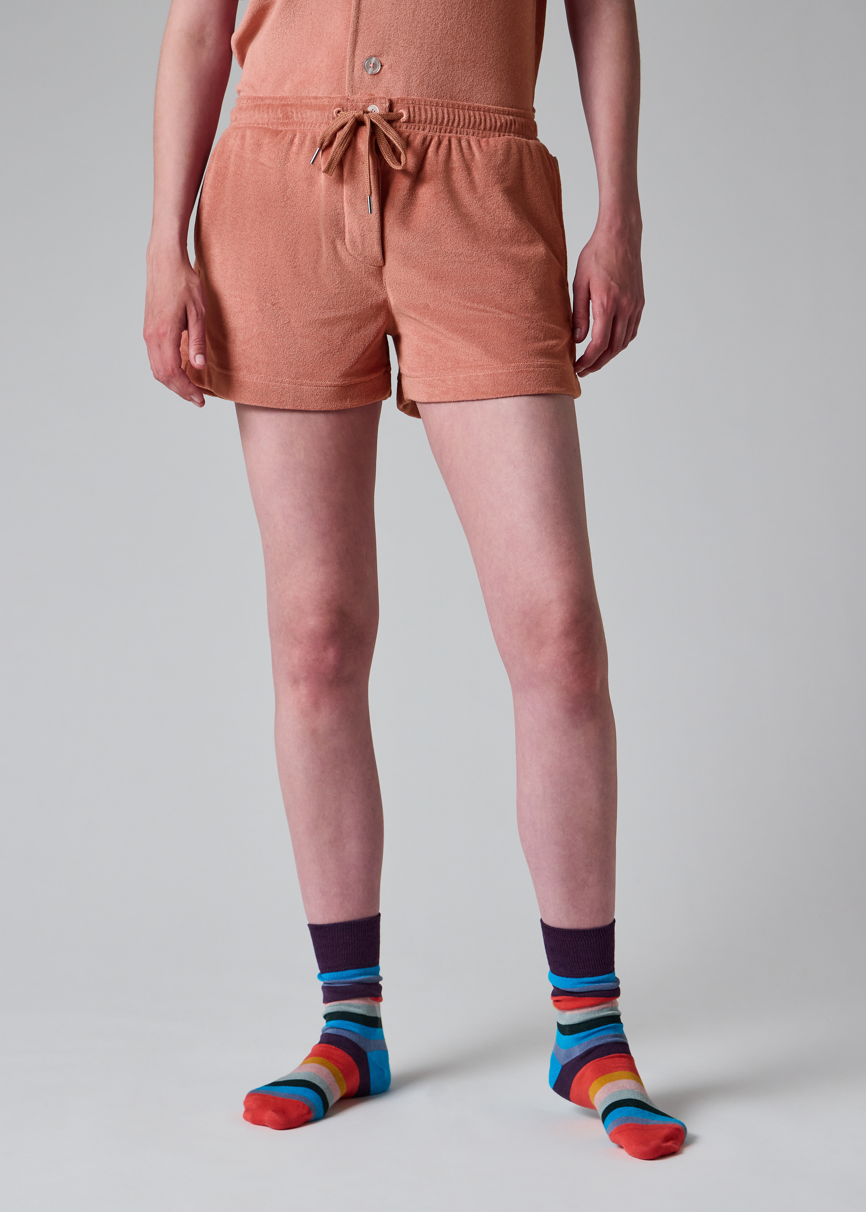 Women's Peach Towelling Shorts