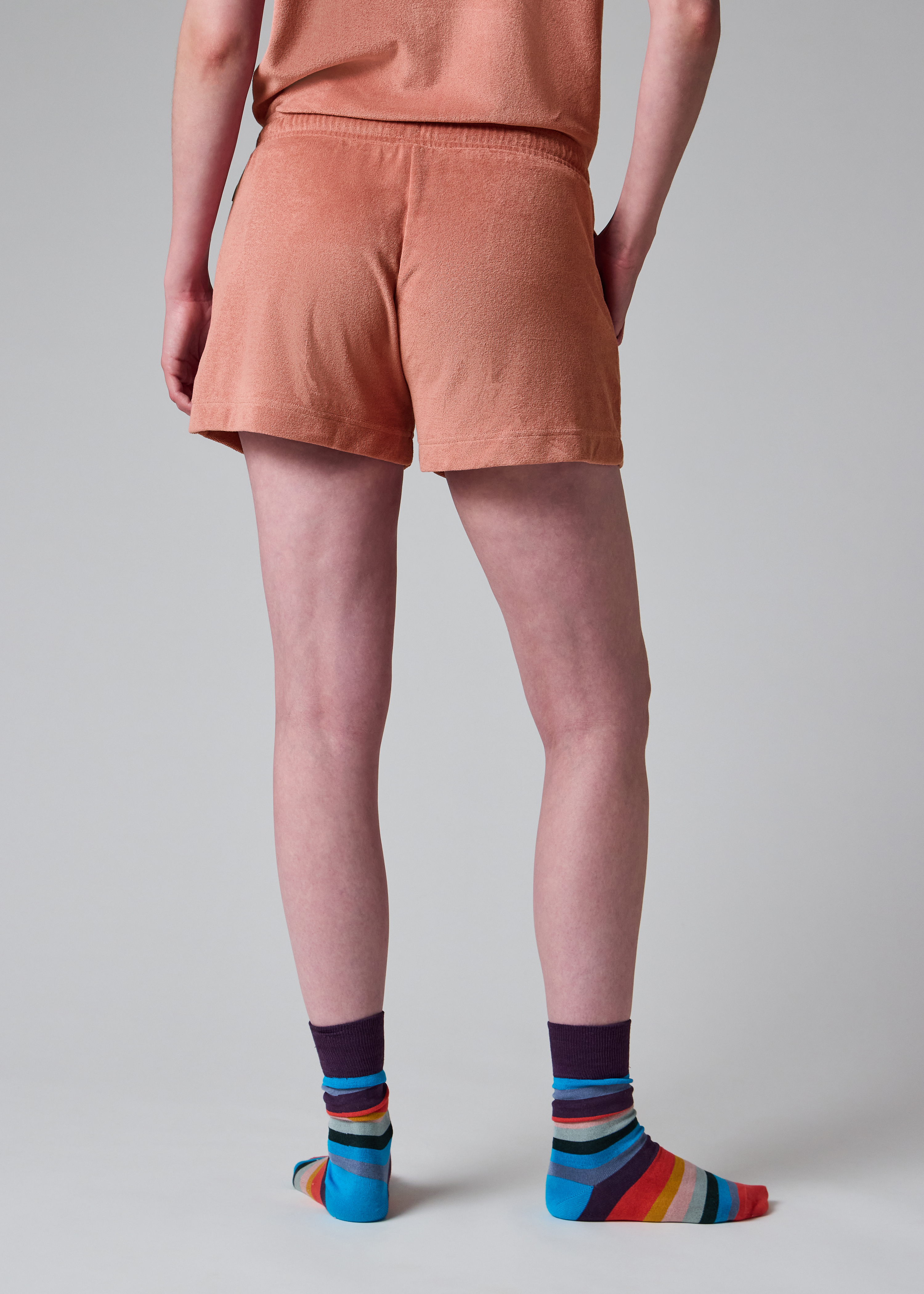 Women's Peach Towelling Shorts
