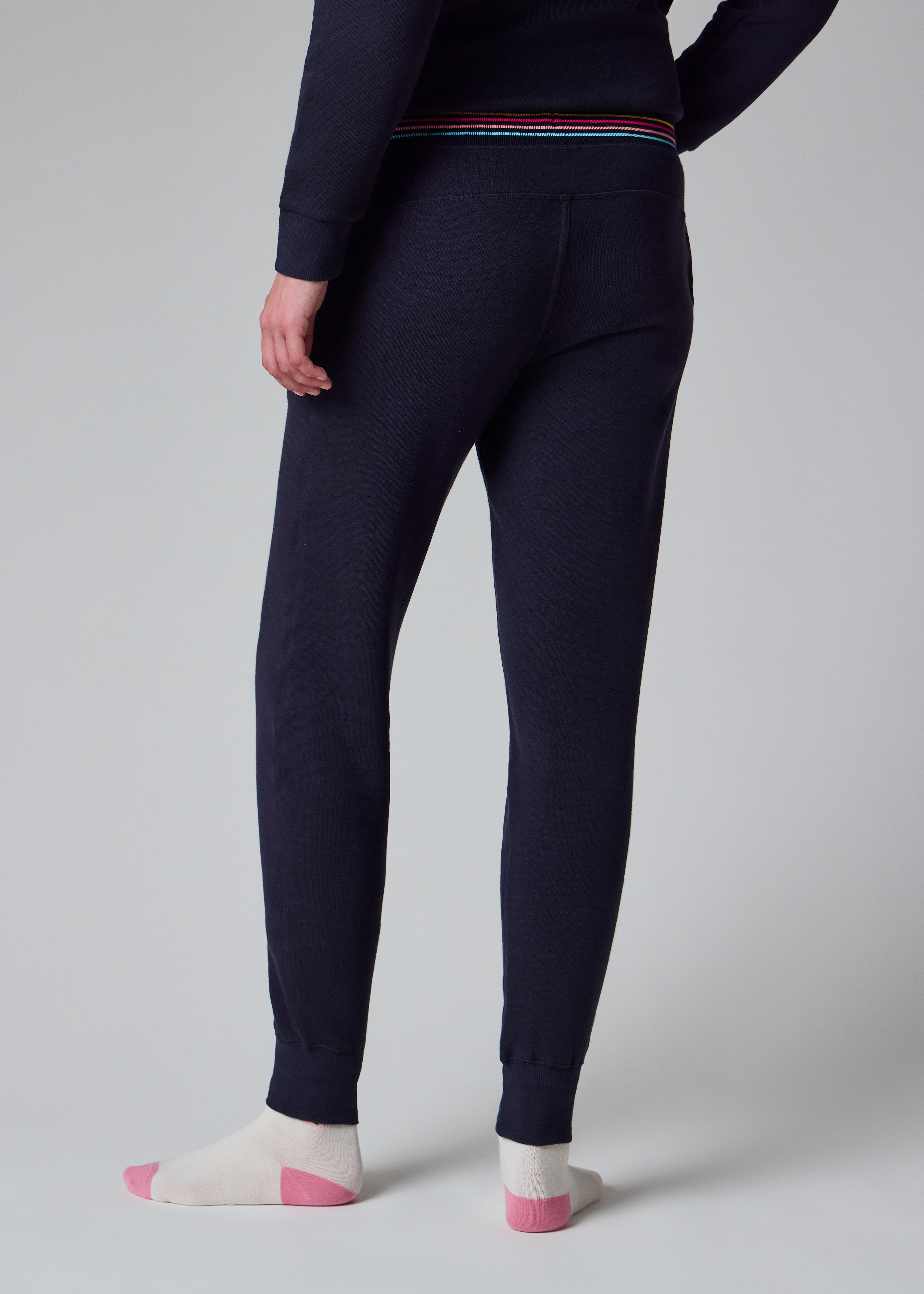 Women's Navy Lounge Sweatpants With 'Swirl' Trims